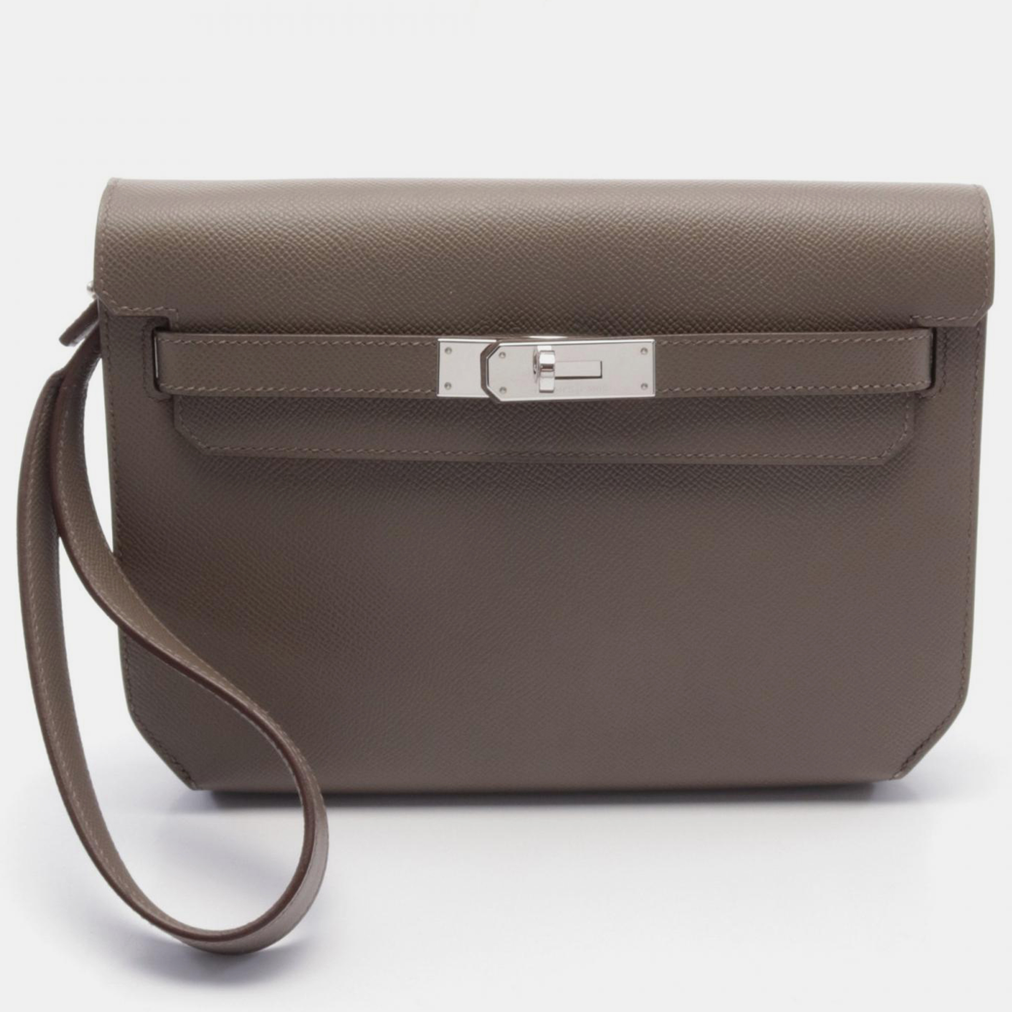 

Hermes Brown Leather Kelly Depeche 25 Clutch Bag
