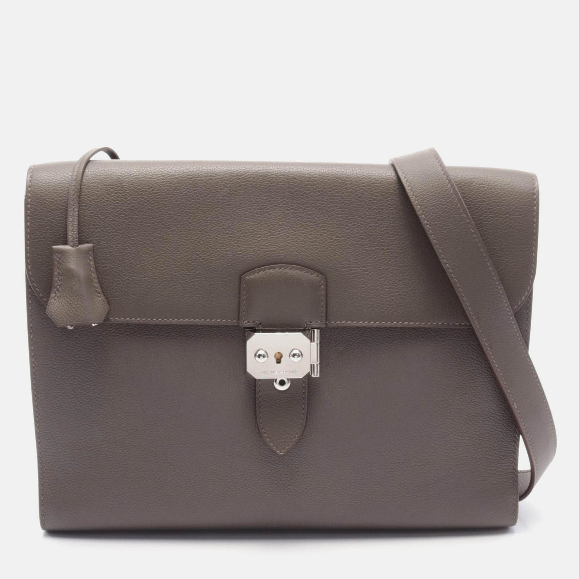 

Hermes Brown Leather Sac a Depeche 29 Business Bag