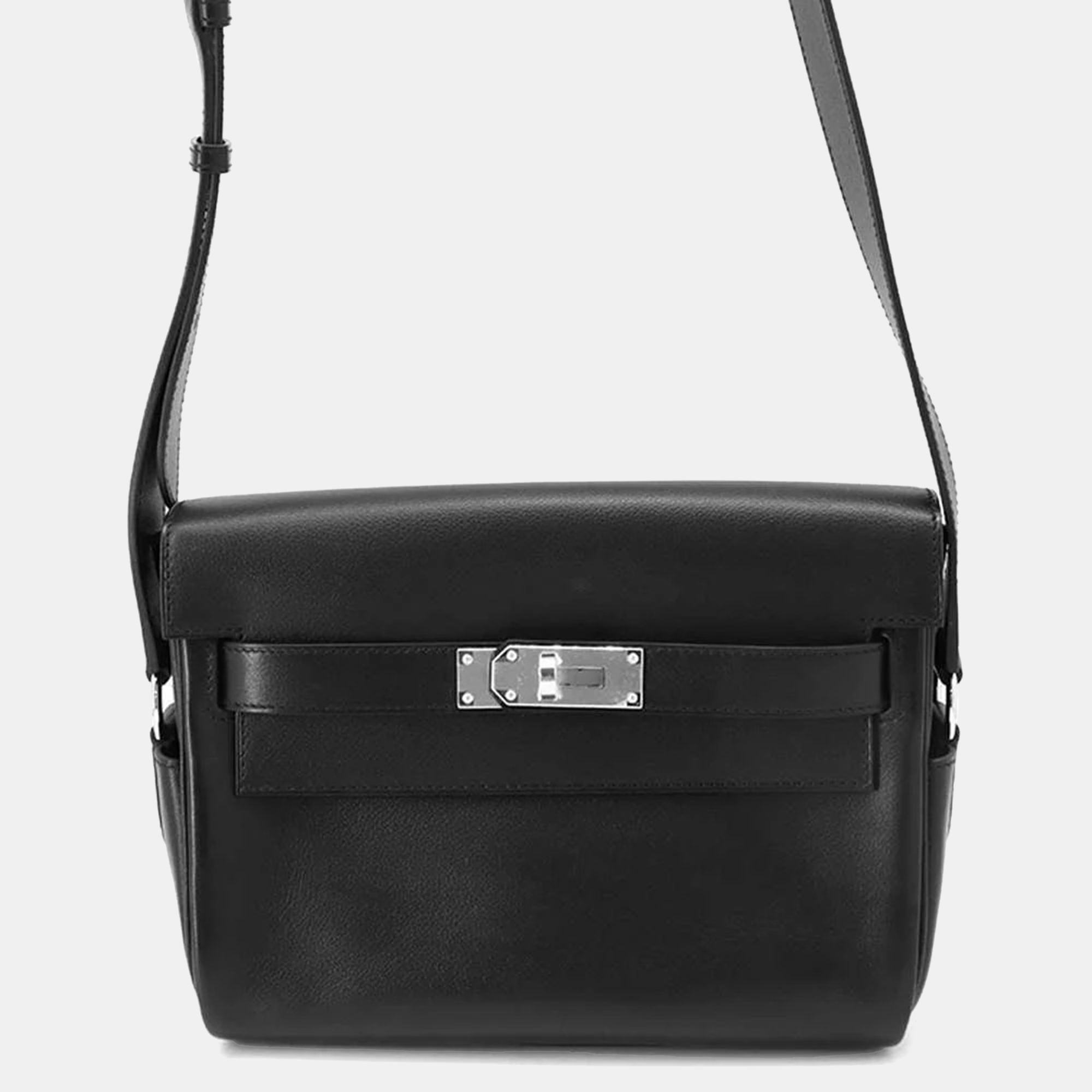 

Hermès Black Evercolor Kelly Messenger PM