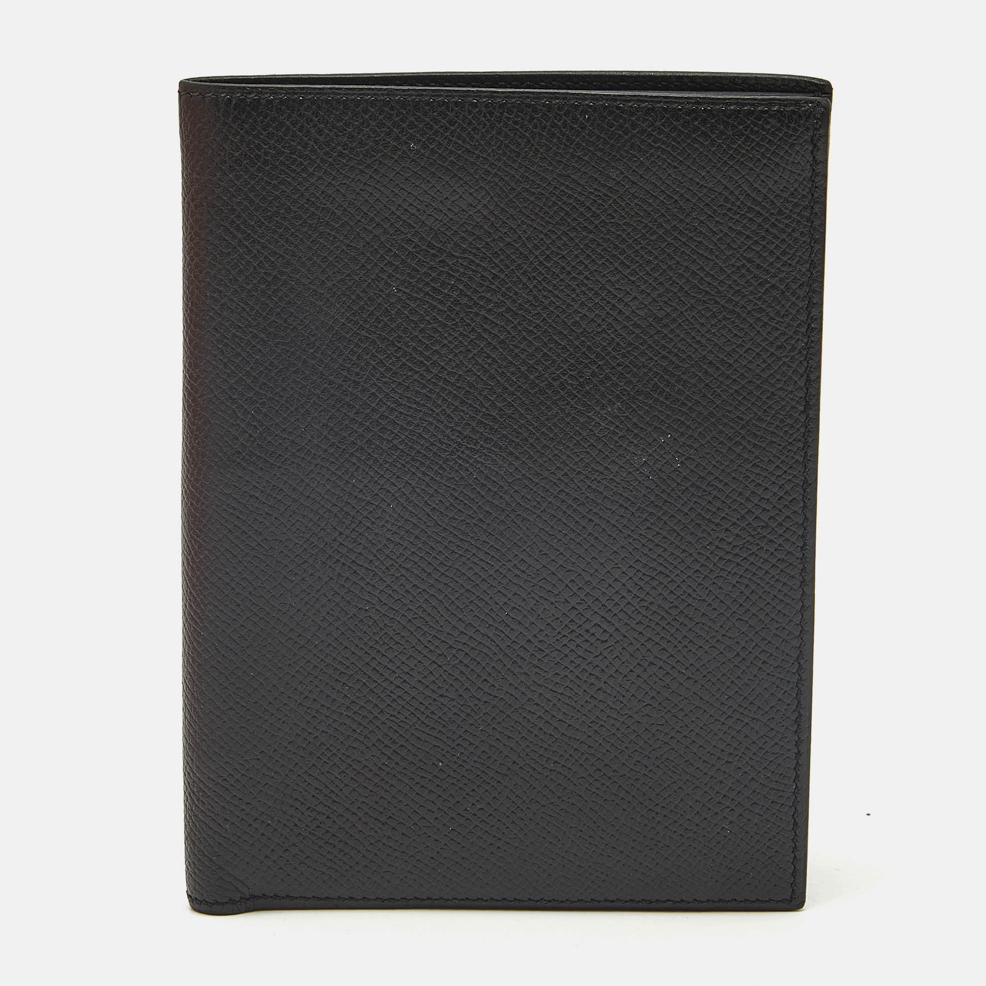 Pre-owned Hermes Noir Epsom Leather Bifold Wallet In Black