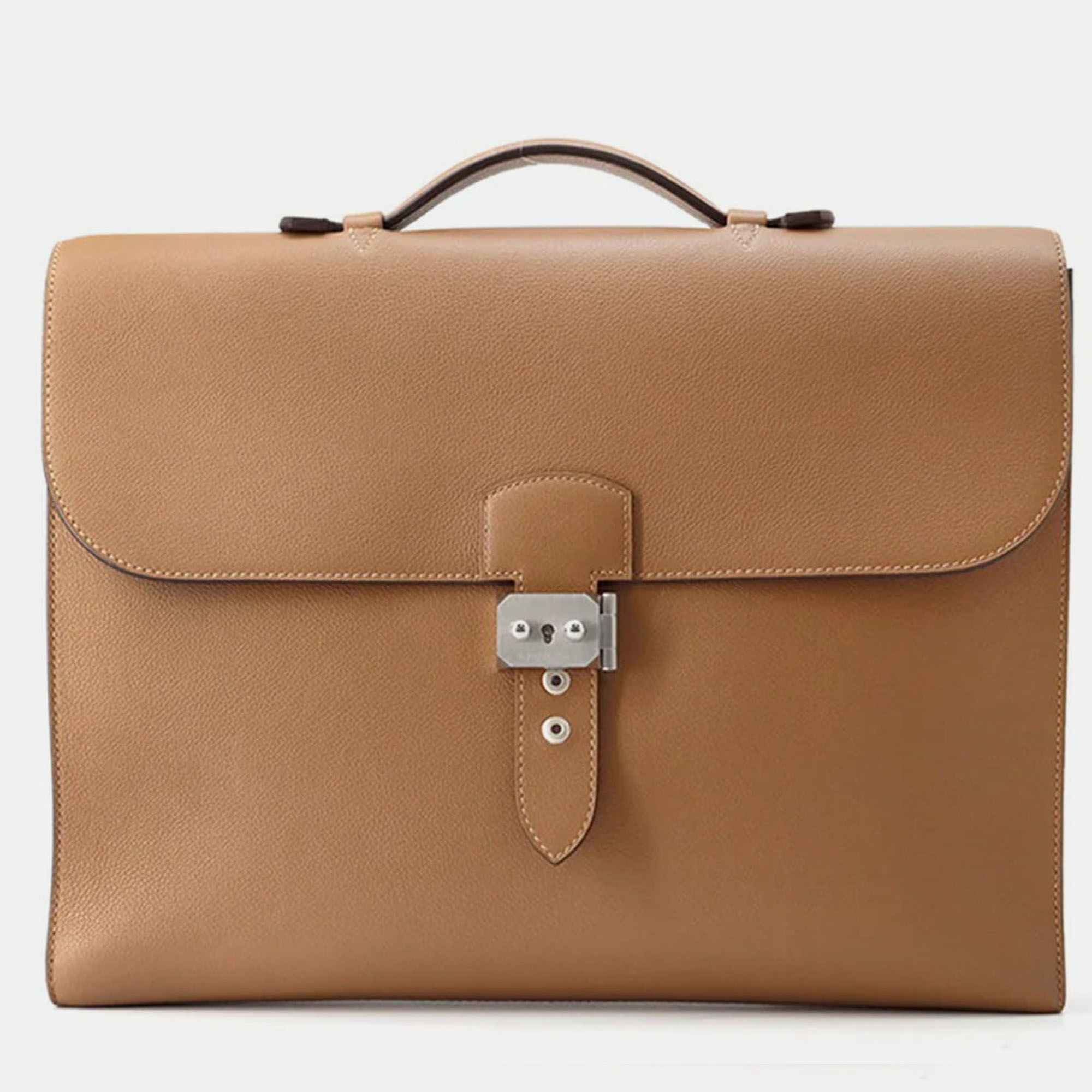 

Hermes Sac A Depeches Light Tabac Camel Evercolor Size, Brown