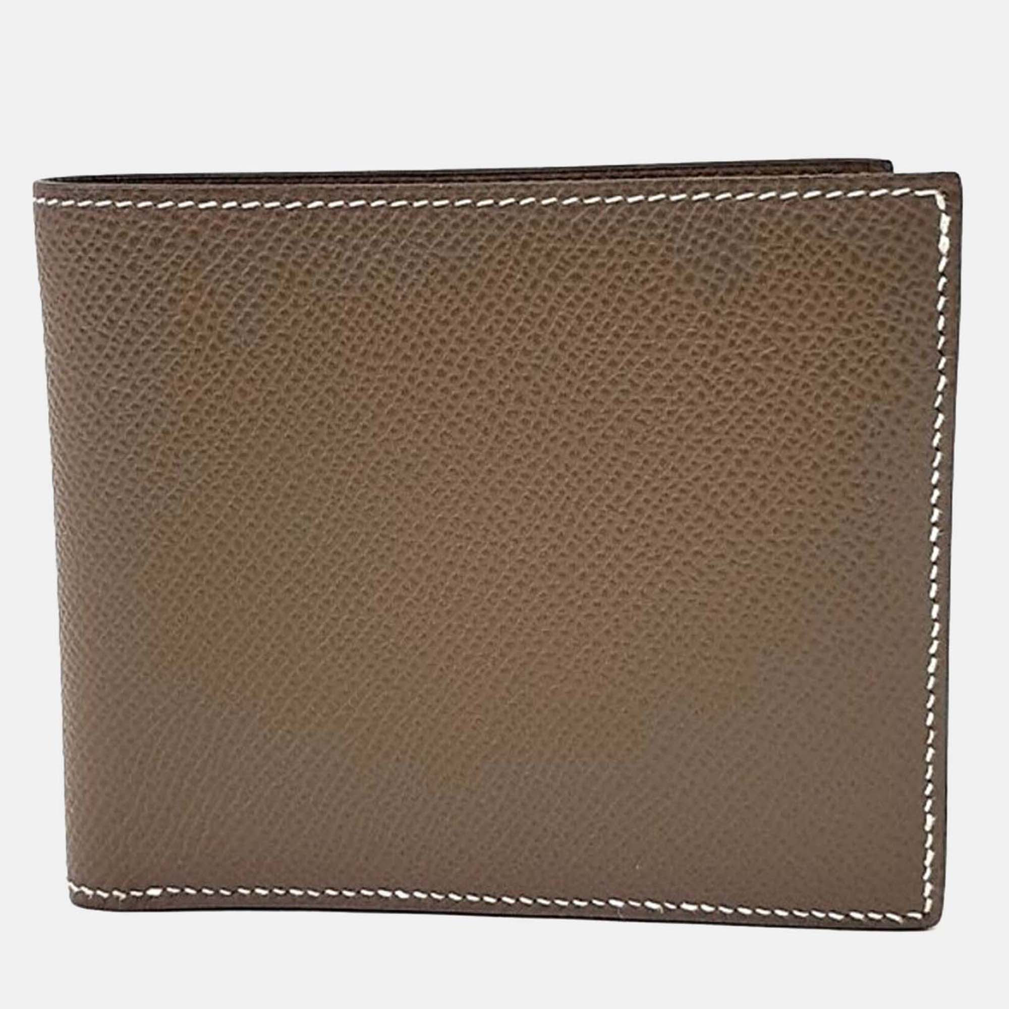 

Hermes Brown Leather MC2 Half Wallet