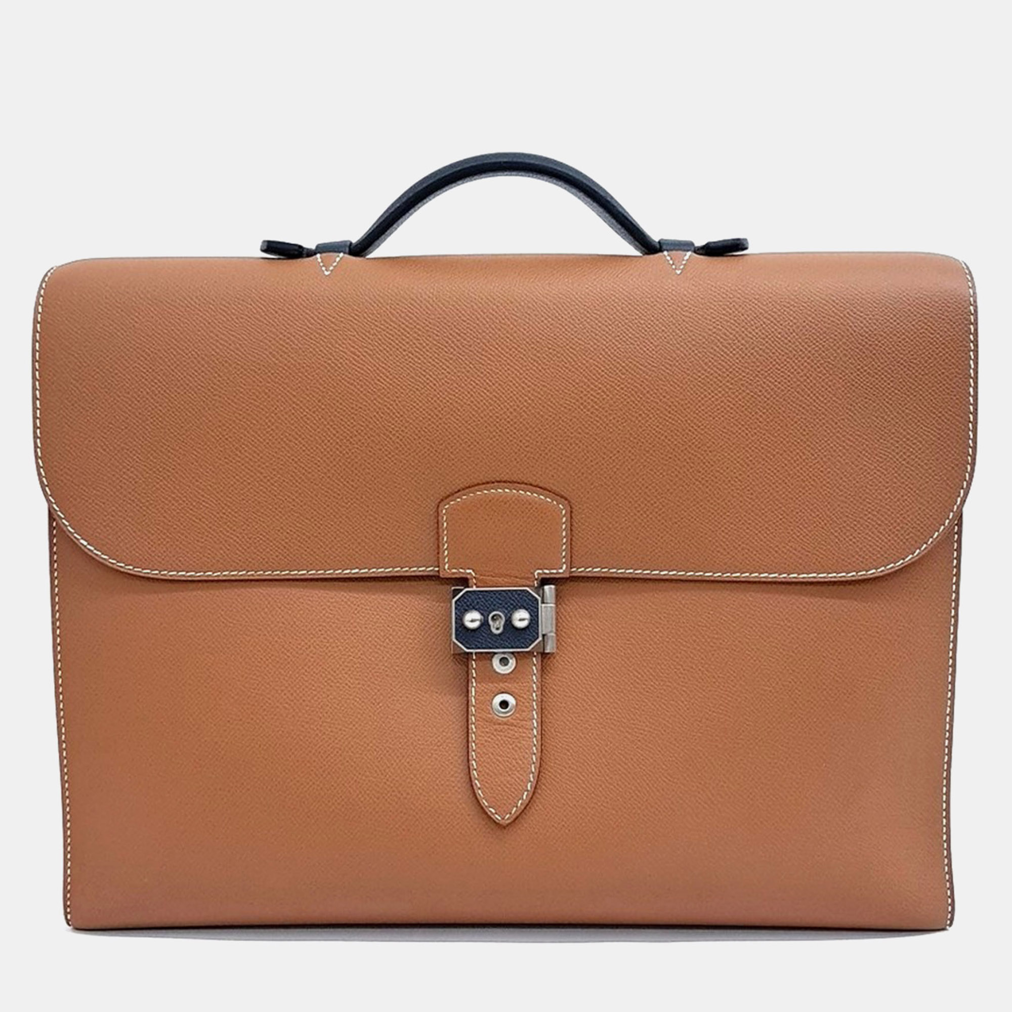 

Hermes Leather Gold Sac a Depetche 38 (D), Brown