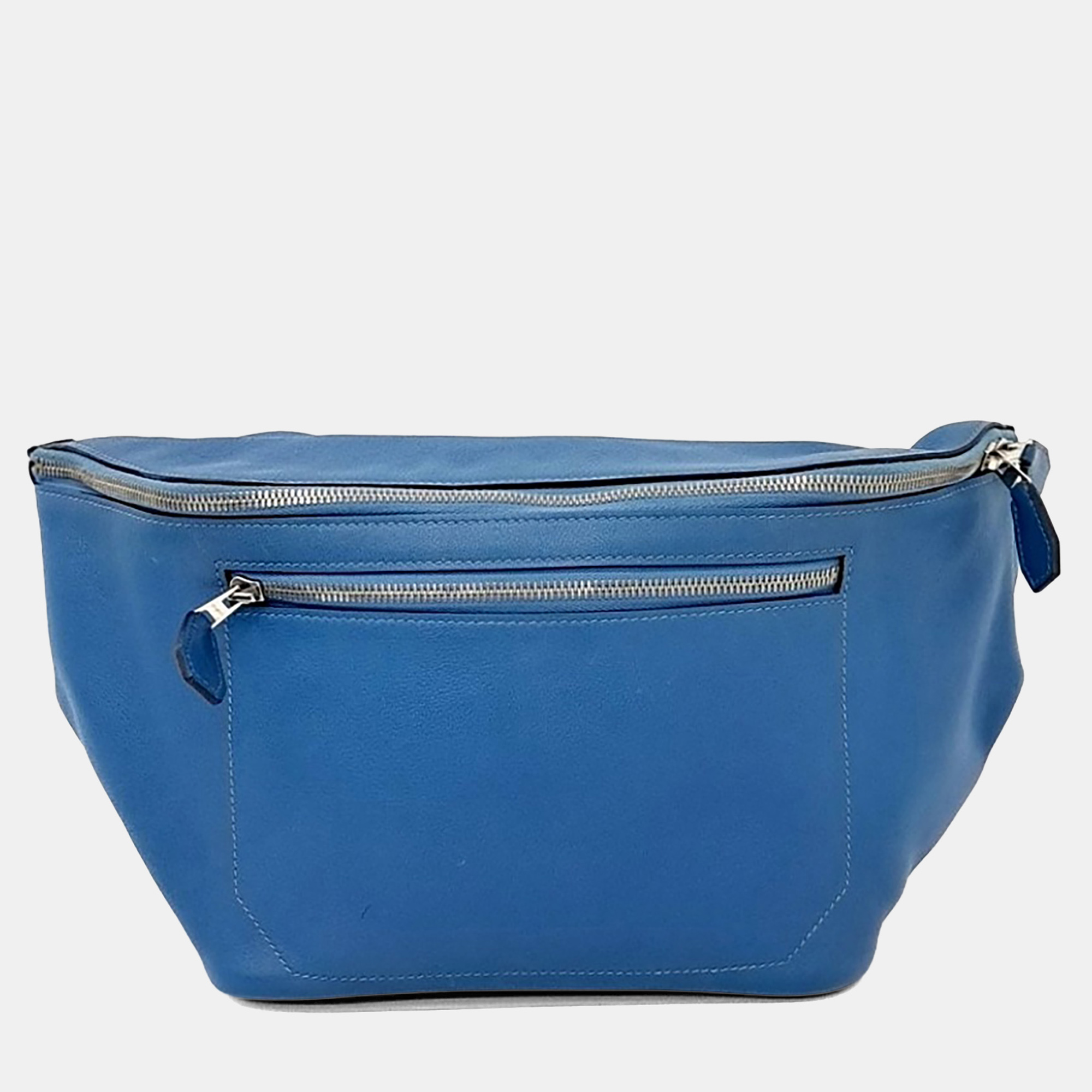 

Hermes Blue Leather City Slide Belt Bag (C)