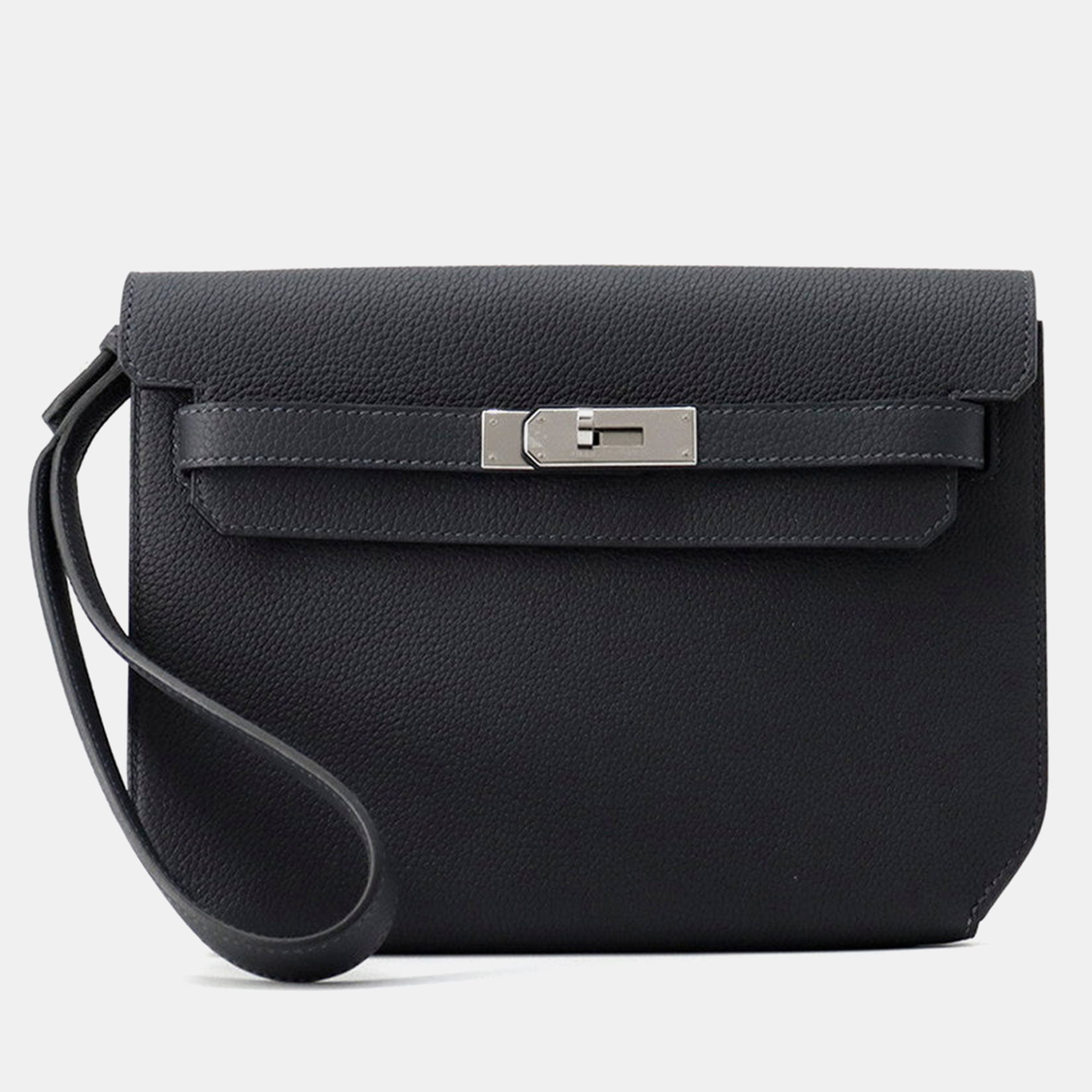 

Hermes Kelly Depeche Clutch Bag Caban Togo Leather Size, Black