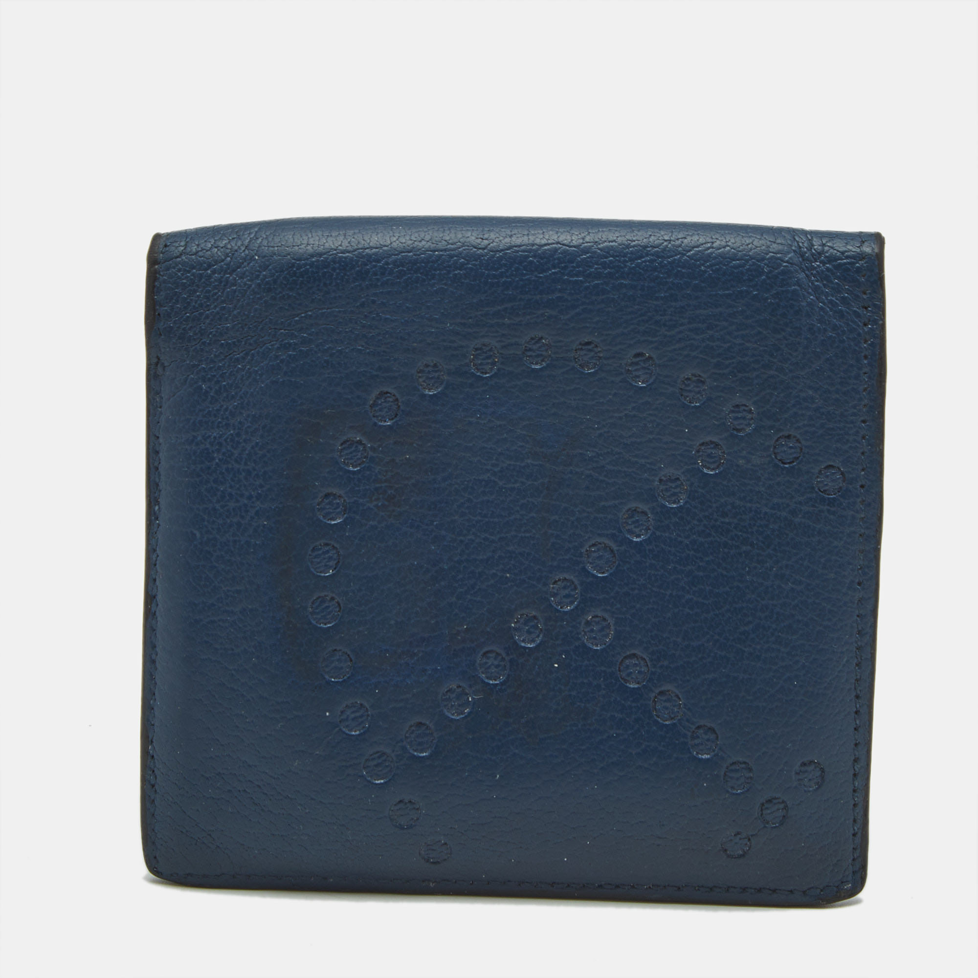 

Hermes Evelyne Bleu De Malte Chevre Mysore Leather Bifold Wallet, Blue