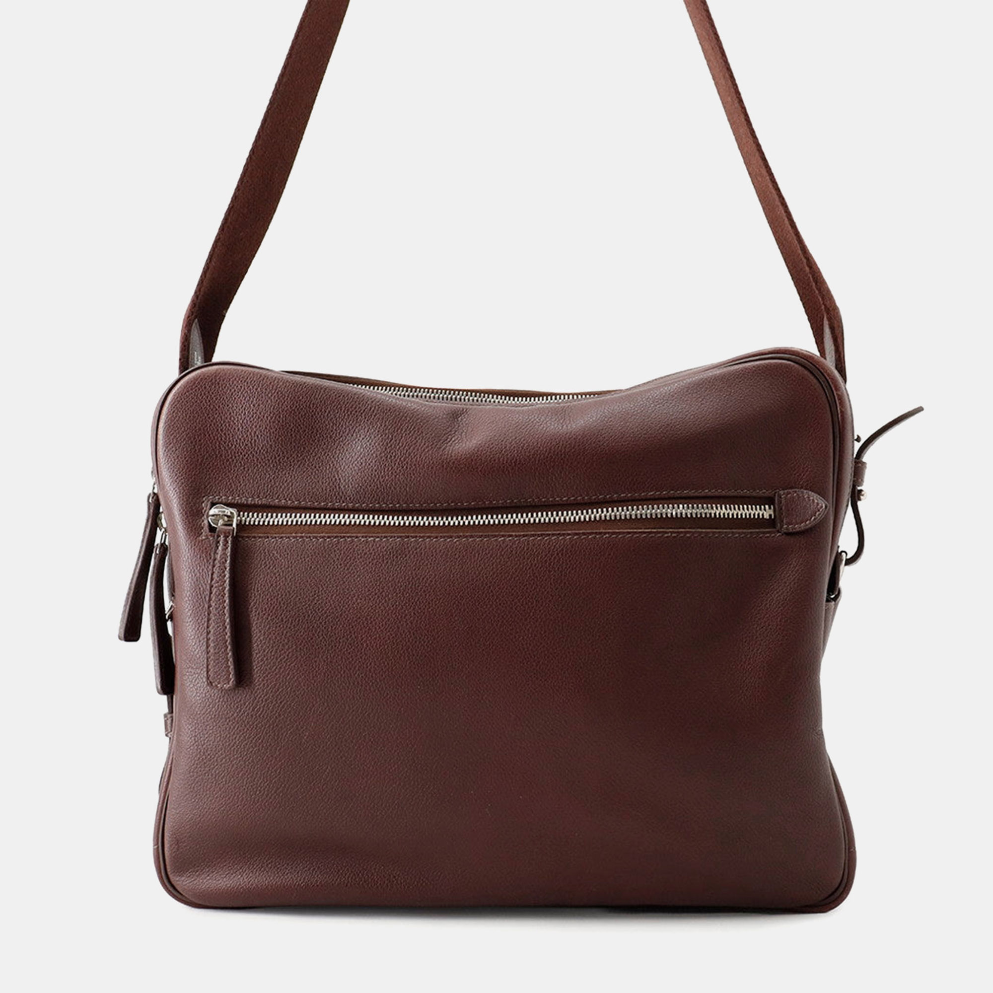 Hermes Ebdo Reporter Havane Evergrain Calfskin Leather Messenger Bag