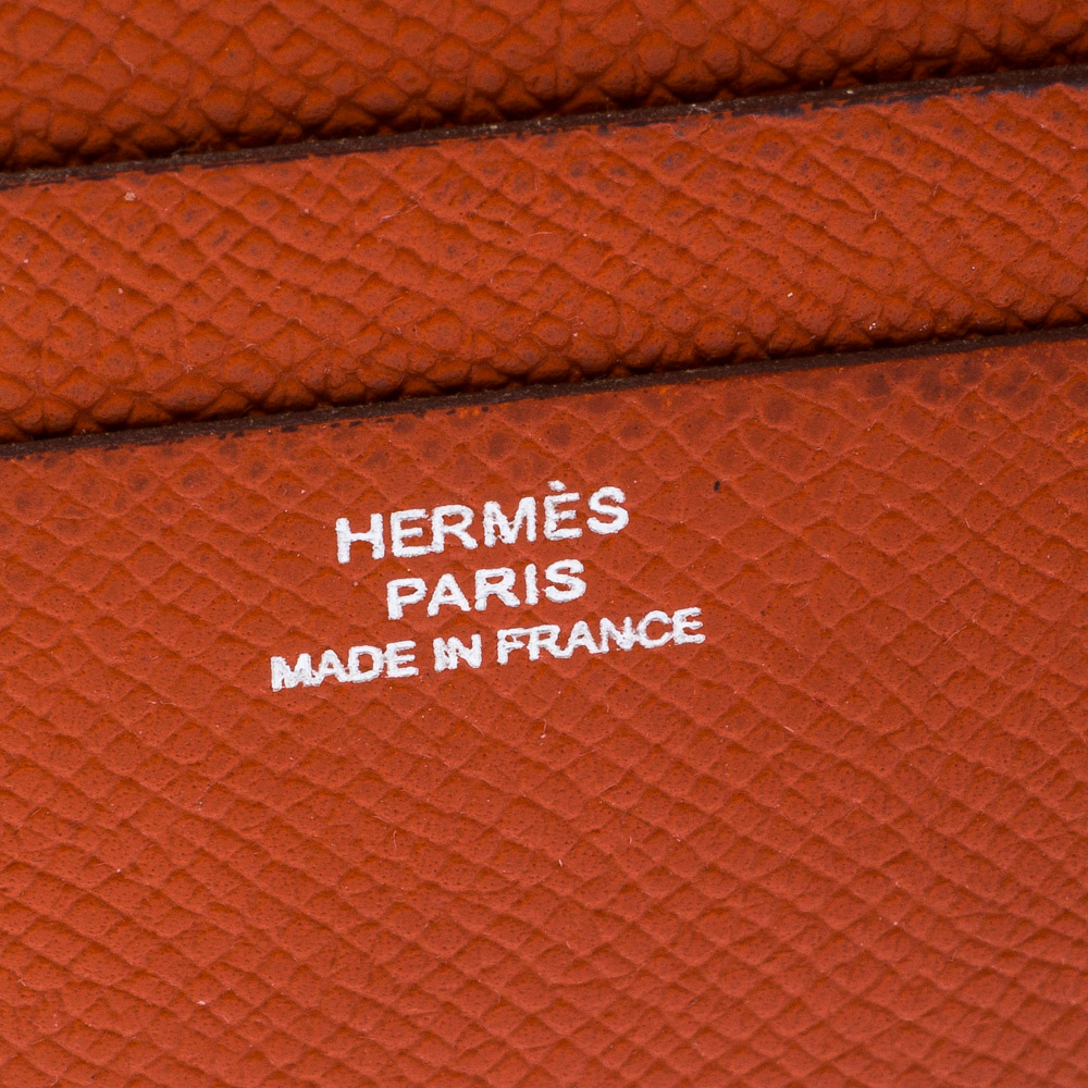 Béarn leather wallet Hermès Orange in Leather - 32395157