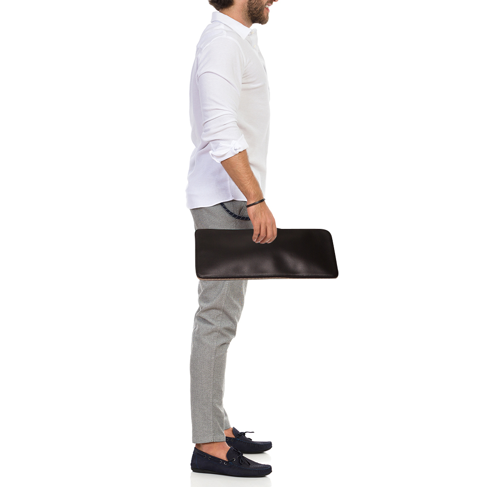 

Hermes Black Vache Liegee Leather Travel Tie Case