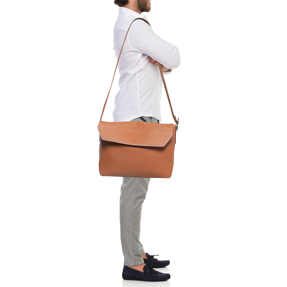 

Hermès Gold Evergrain Citynews Messenger Bag, Brown