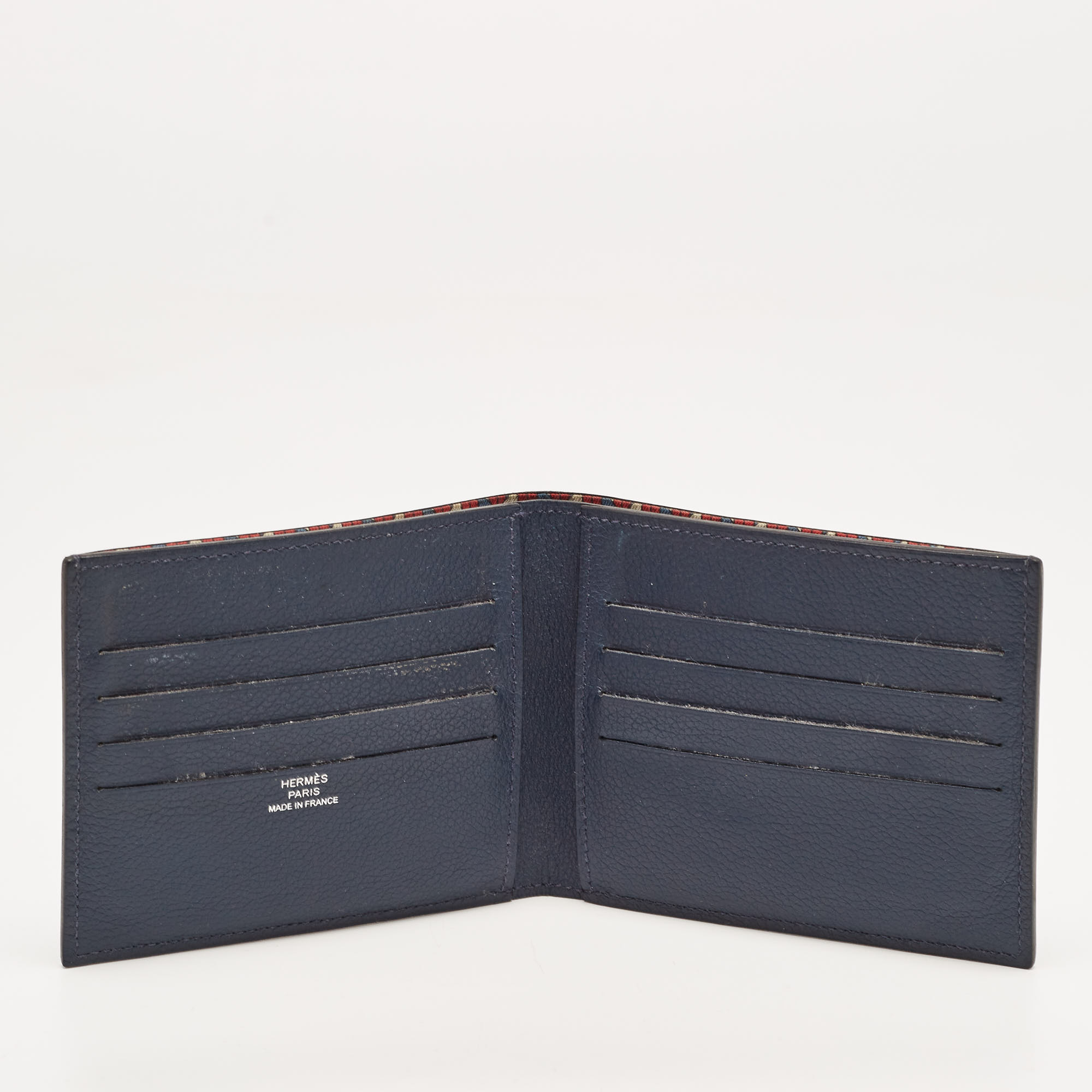 

Hermes Blue de Malte Evercolor Leather Citizen Twill Compact Wallet