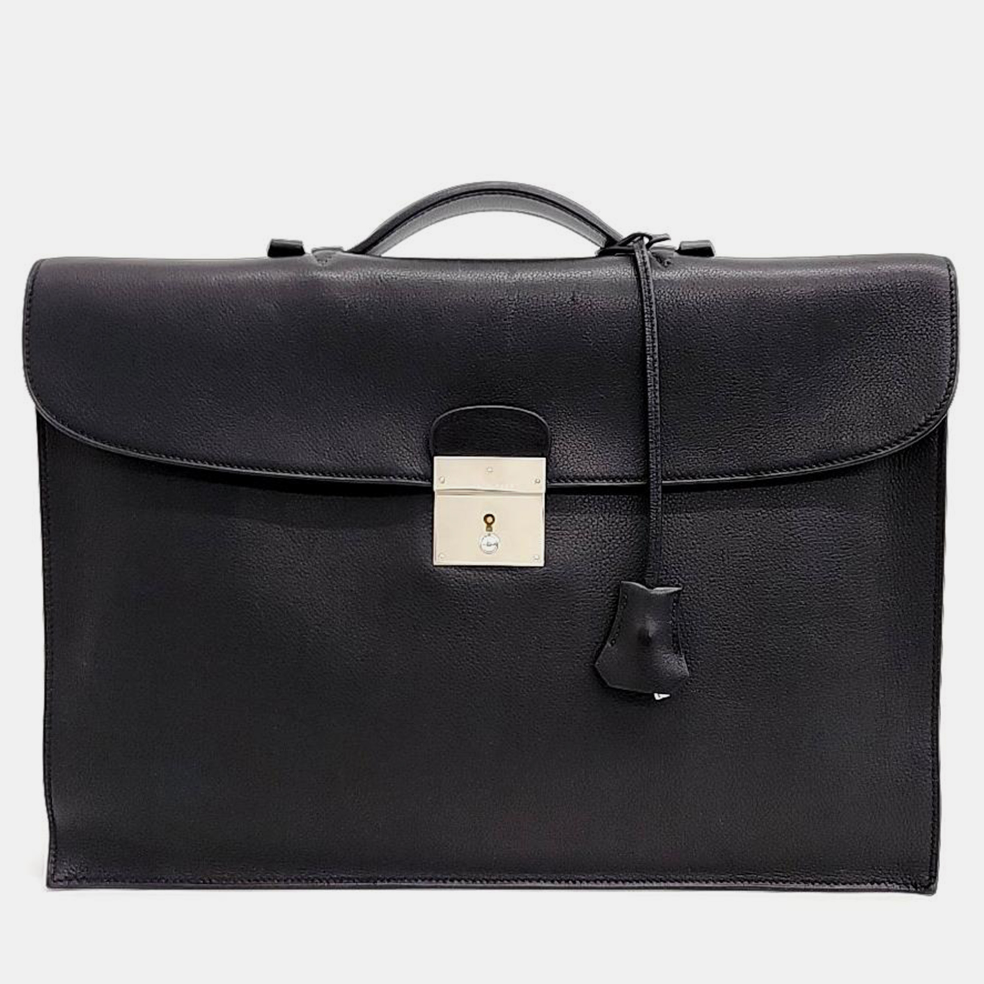 Pre-owned Hermes Briefcase Bag In Black