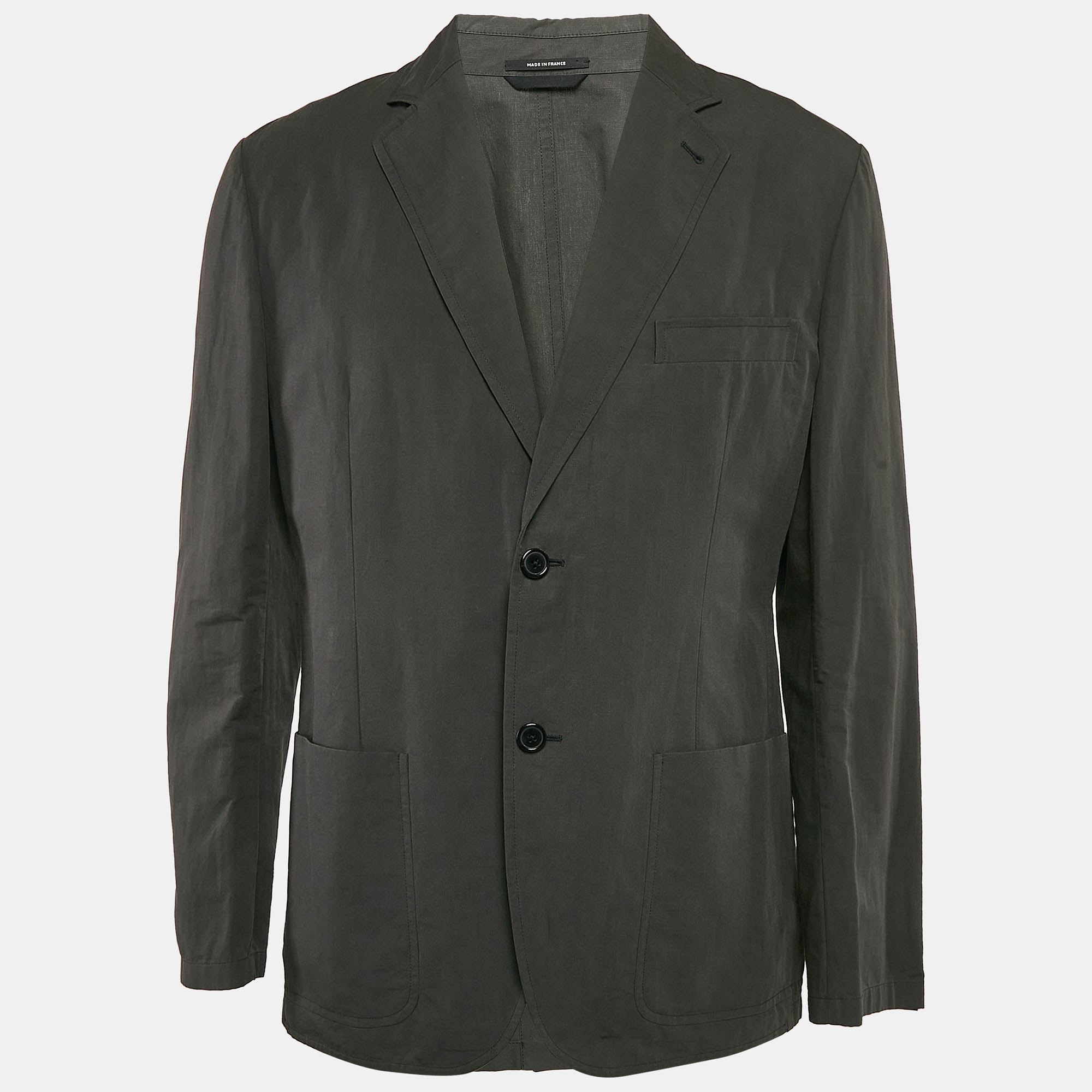 

Hermès Green Cotton Blend Single Breasted Jacket XL