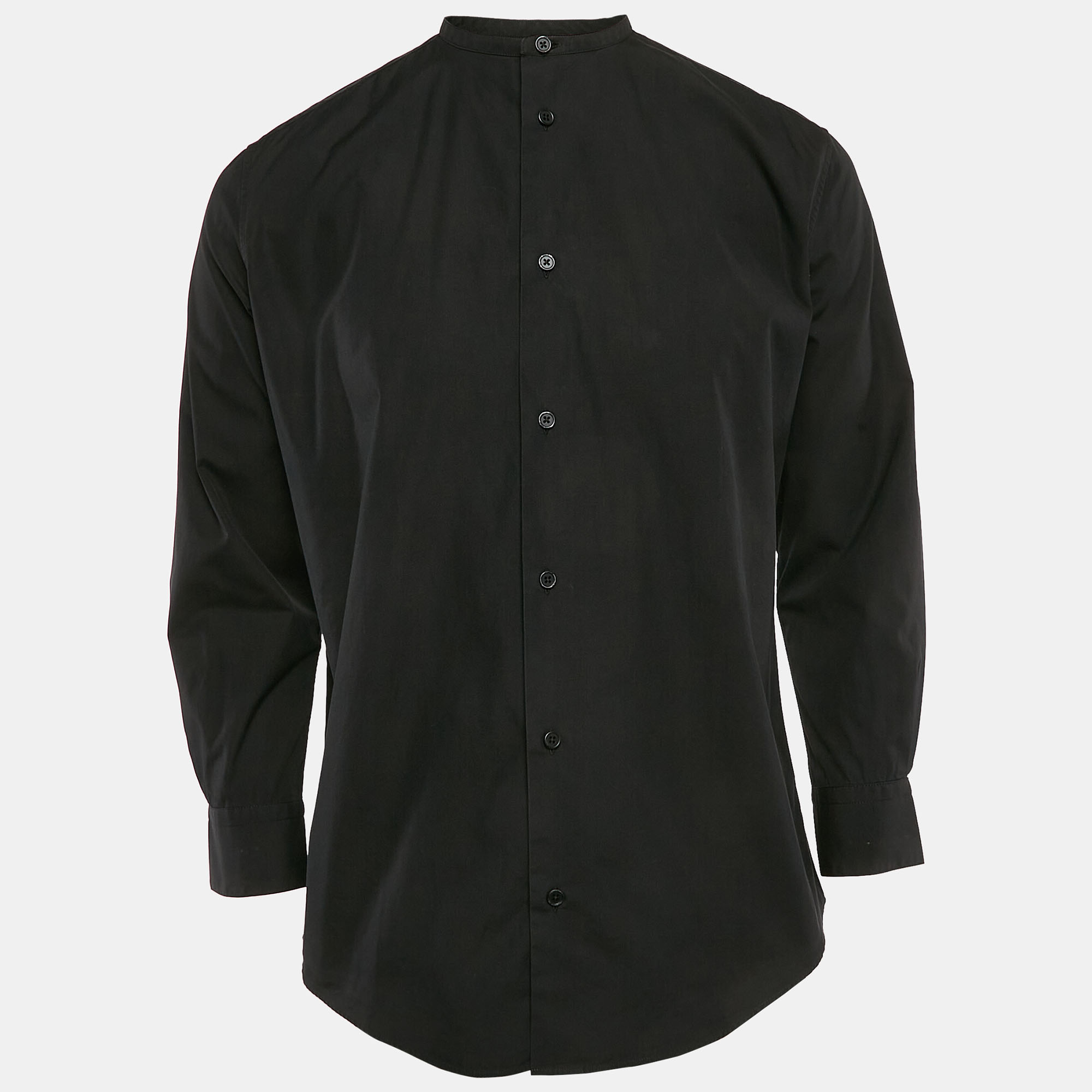 

Hermes Black Cotton Button Front Shirt M