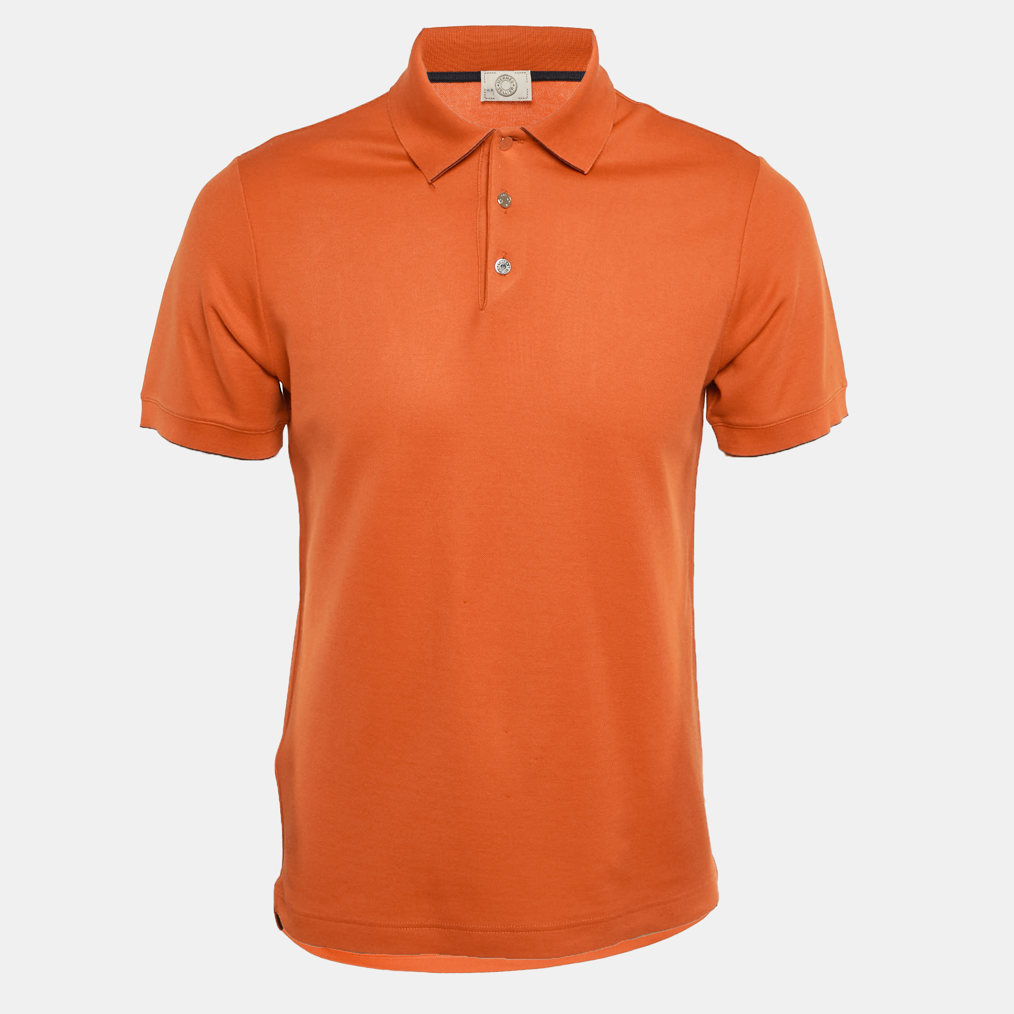 

Hermes Orange Cotton Blend Polo T-Shirt M