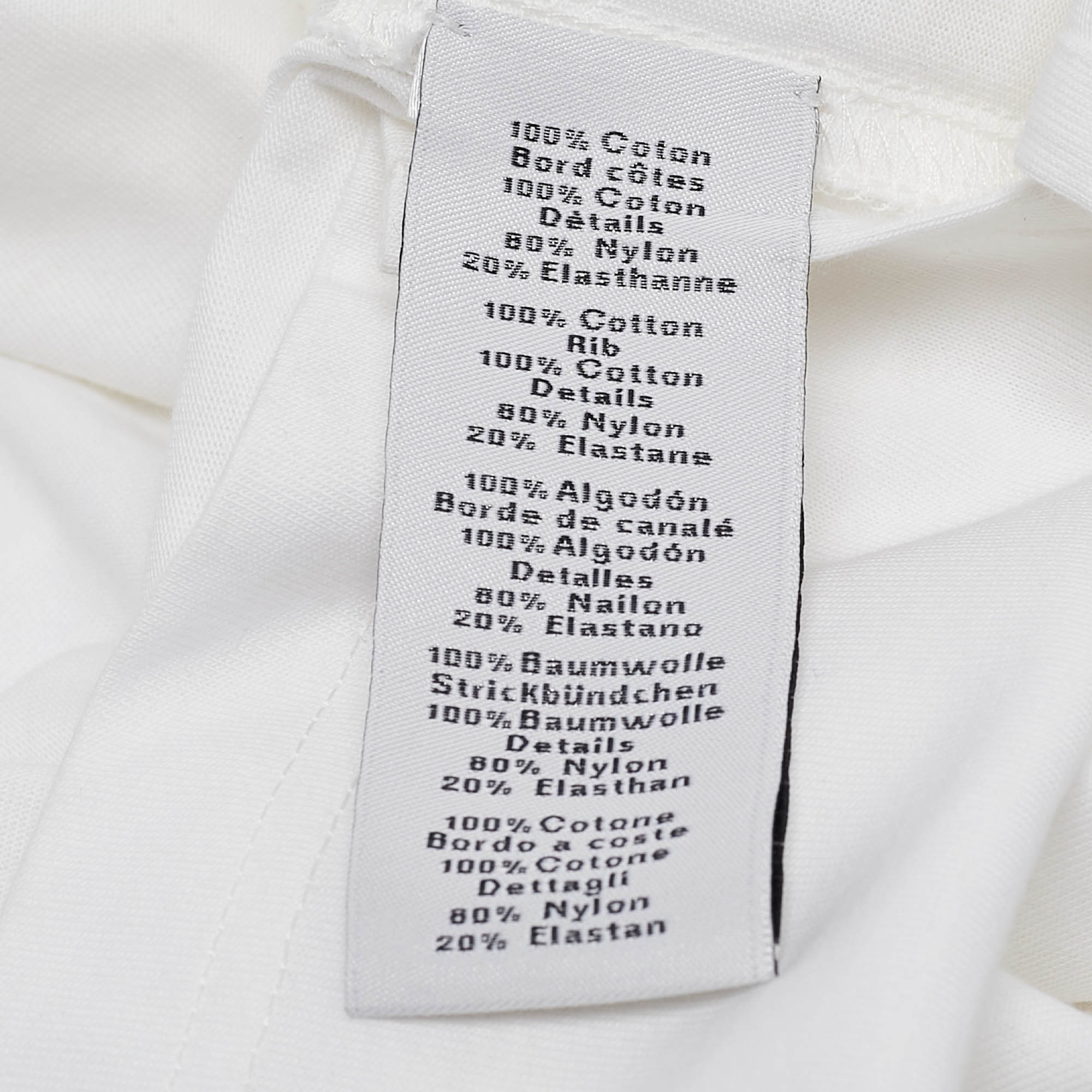 Hermes White Print Cotton Half Sleeve T-Shirt M 