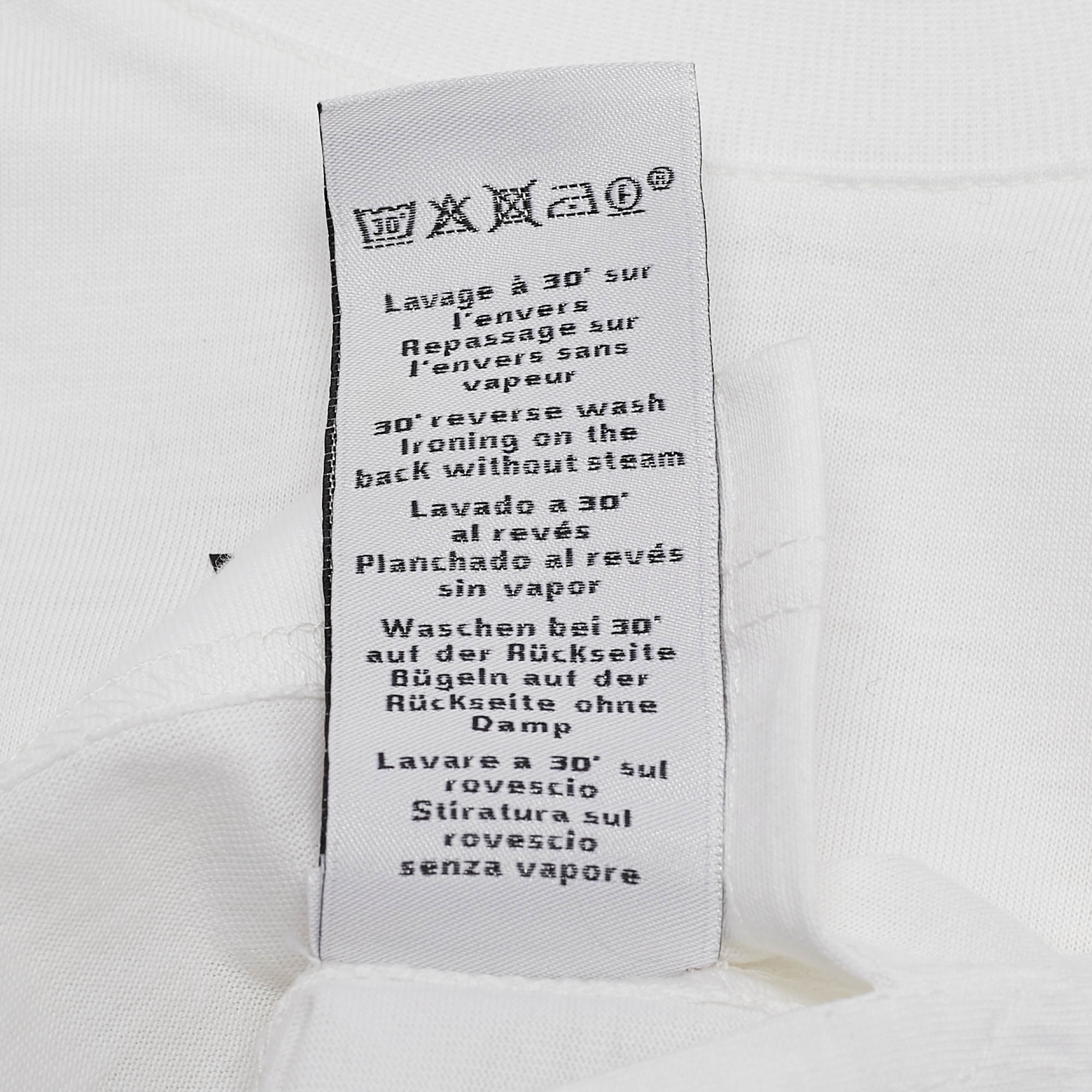 Hermes White Print Cotton Half Sleeve T-Shirt M 