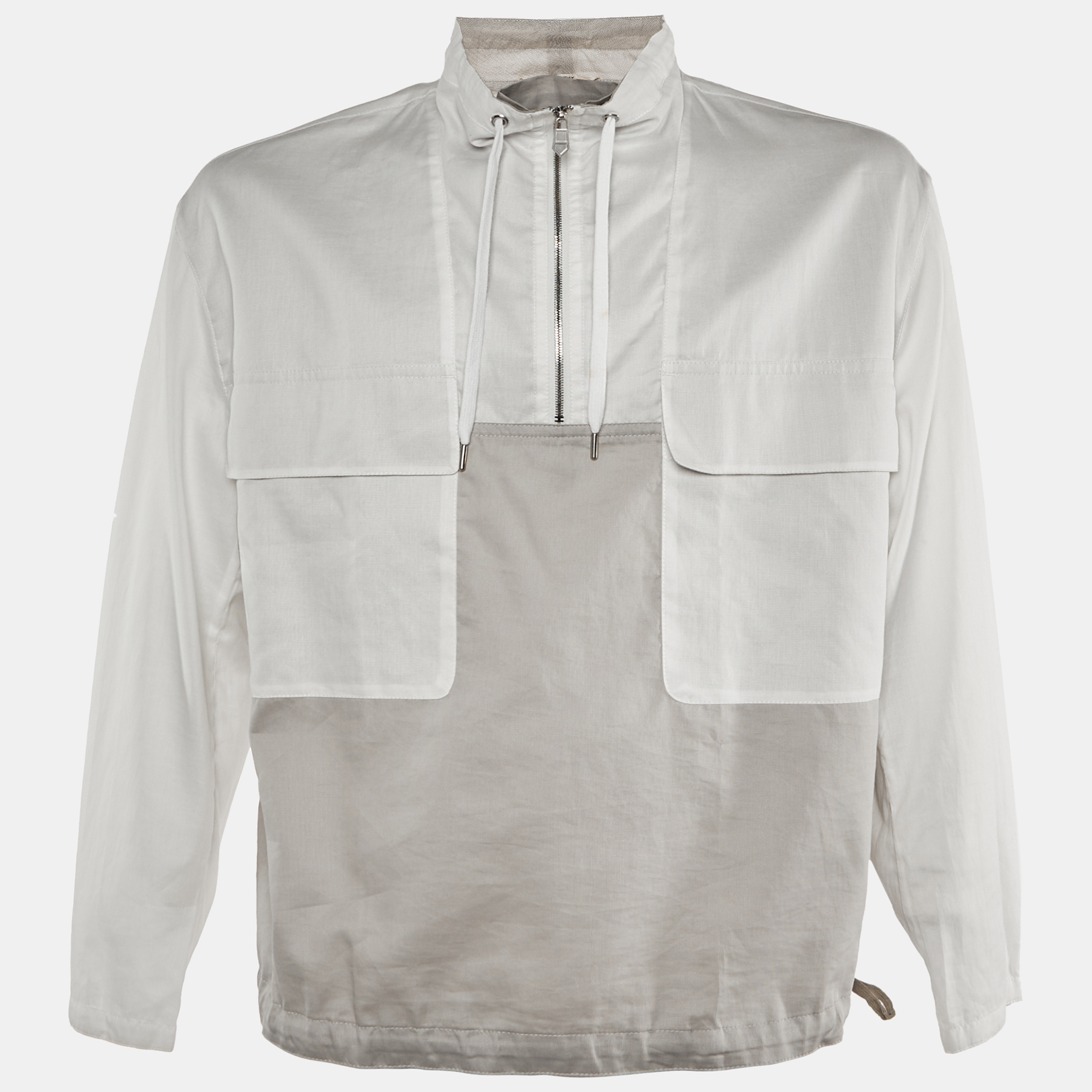 

Hermès Grey/White Cotton Light Jacket S