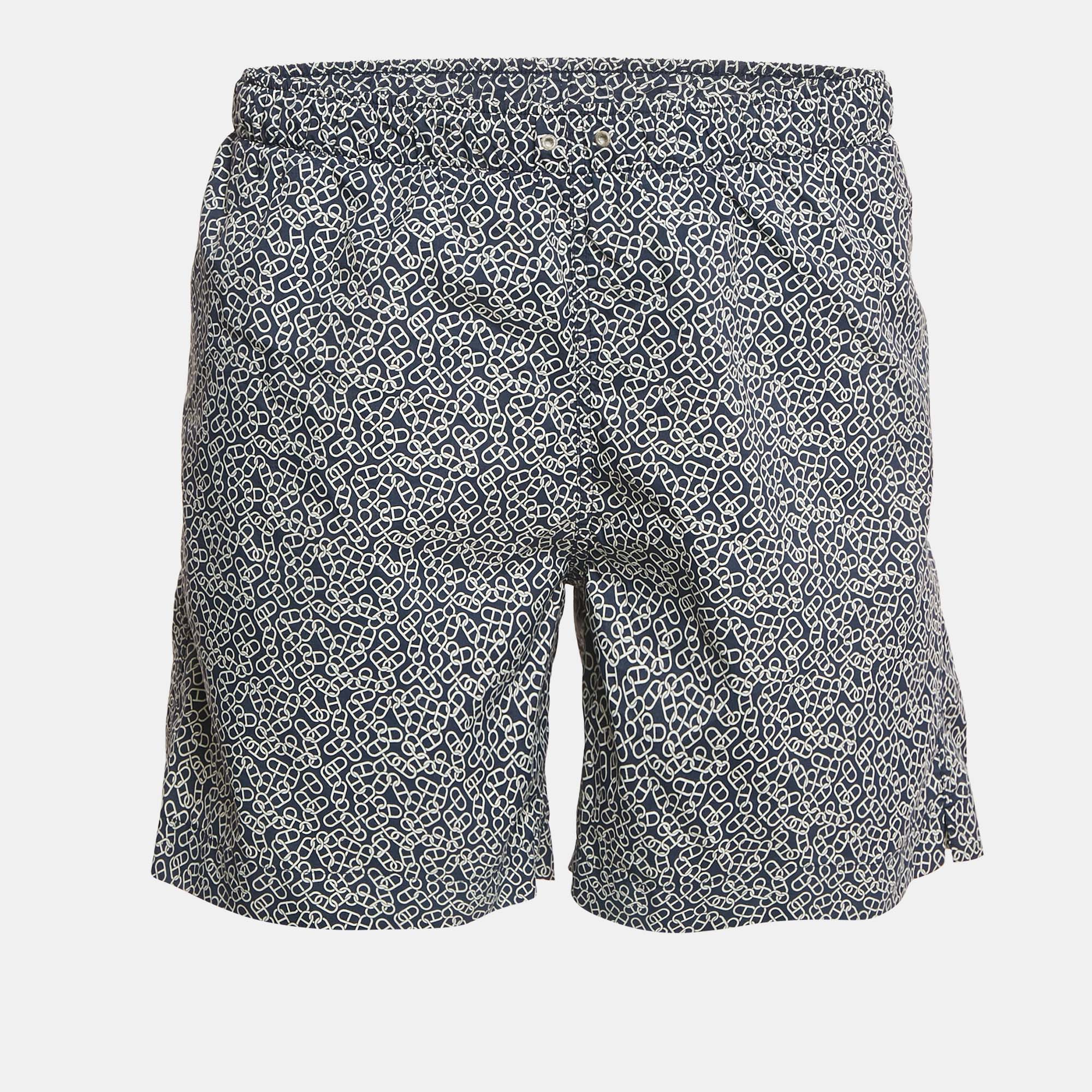 

Hermes Blue Chain Print Nylon Swim Shorts L