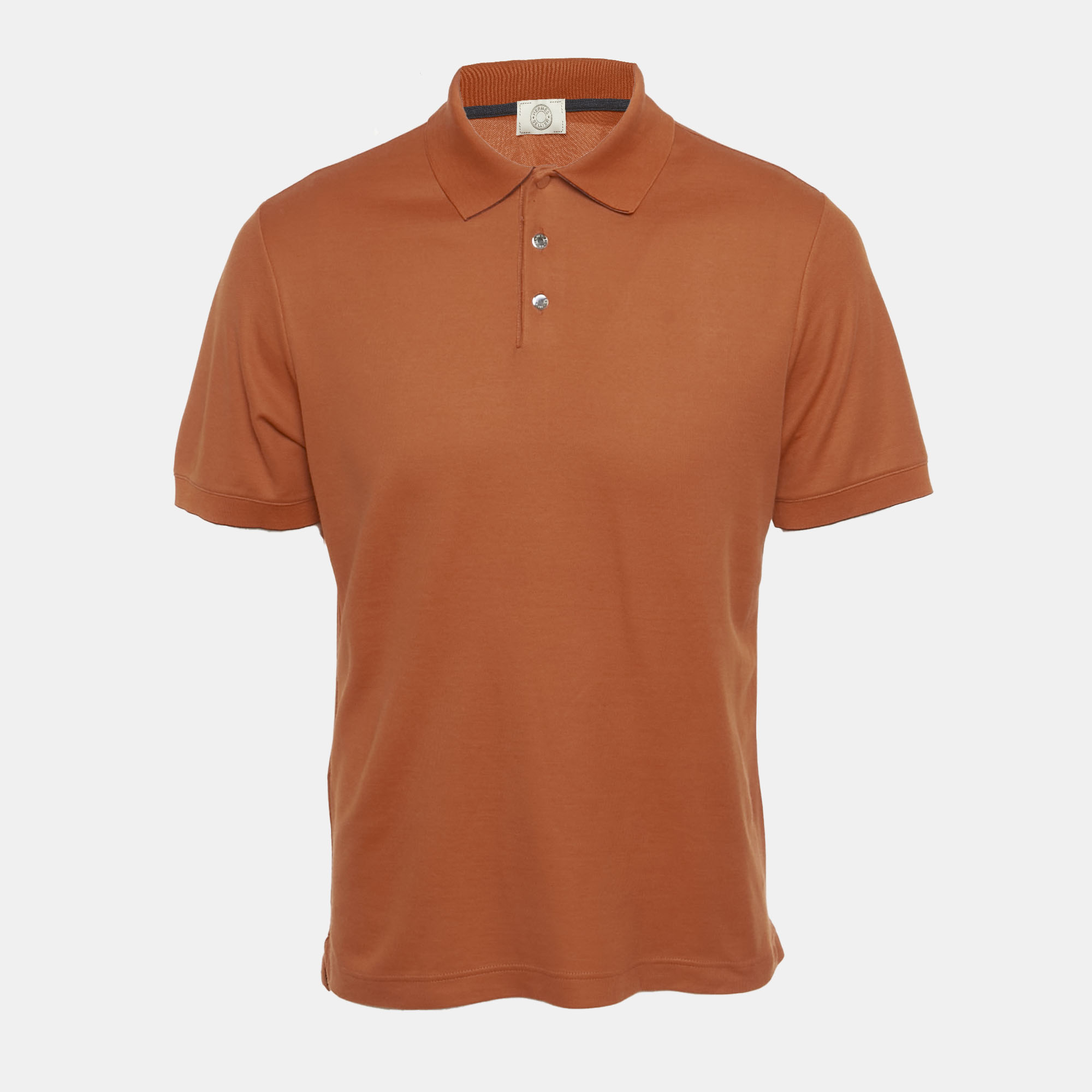 

Hermes Orange Cotton Blend Polo T-Shirt XL
