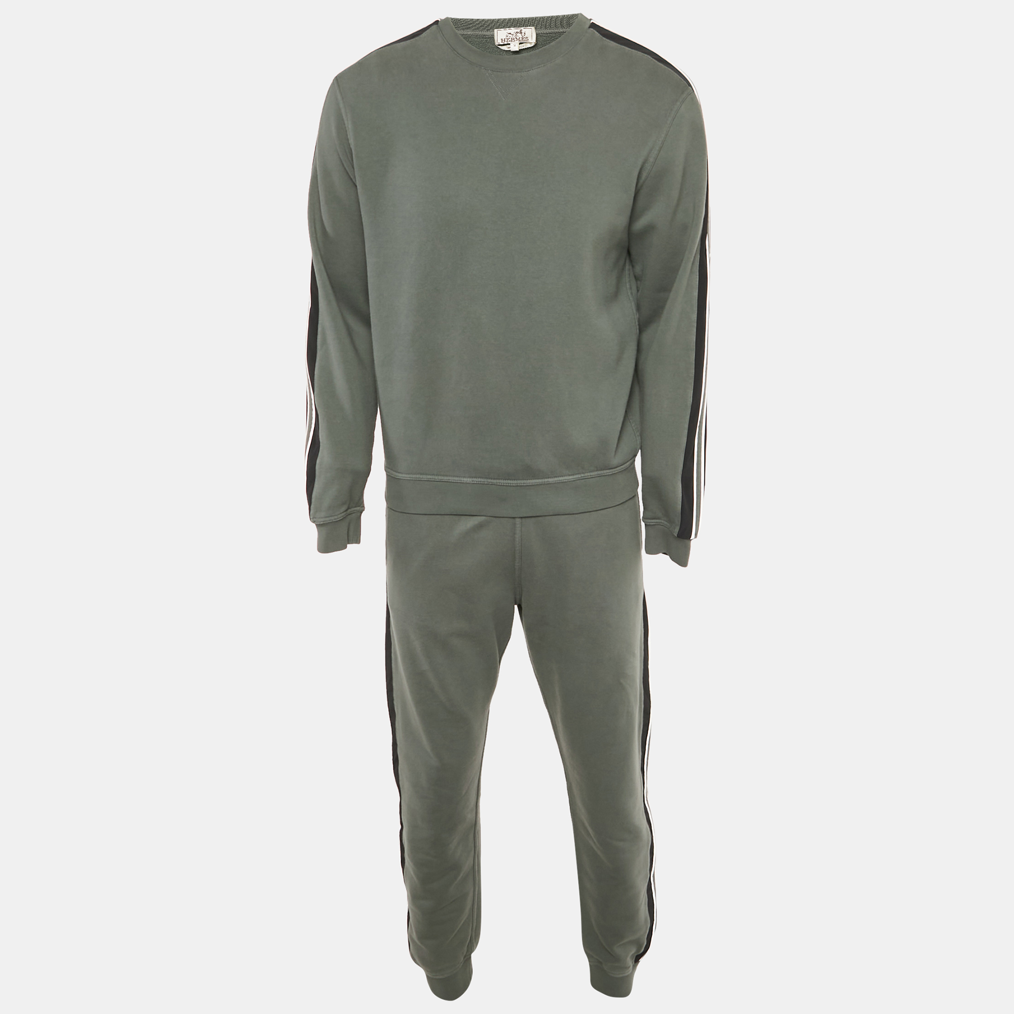 

Hermes Green Cotton Run H Crewneck Sweatshirt & Joggers Set M