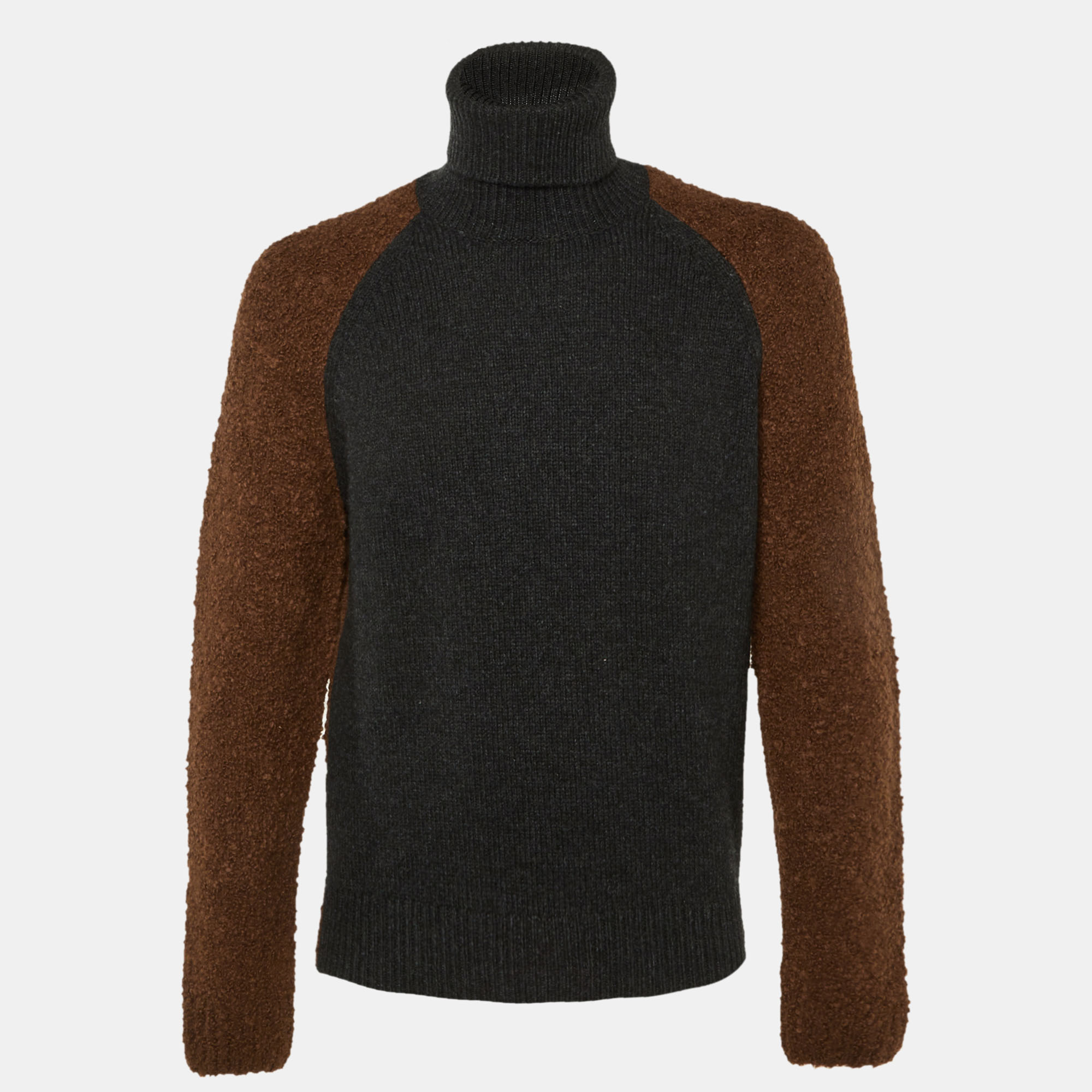 

Hermes Brown/Grey Cashmere & Alpaca Knit Turtleneck Sweater S