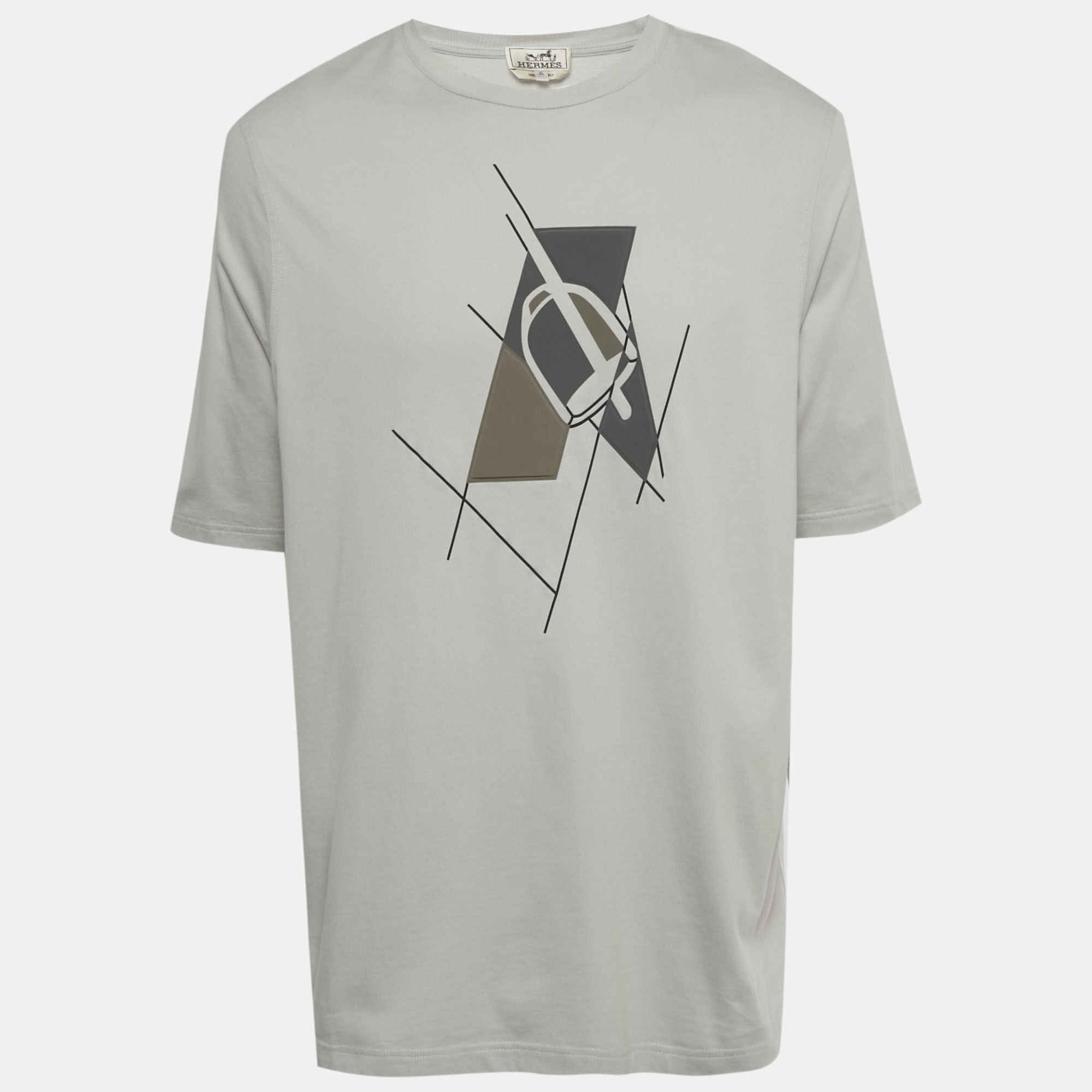 

Hermès Grey Printed Jersey Crewneck T-Shirt XL