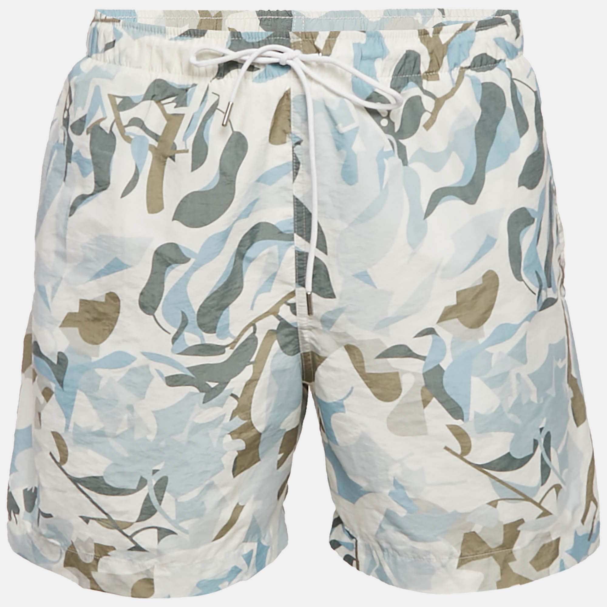 

Hermes White Printed Synthetic Swim Shorts XXL