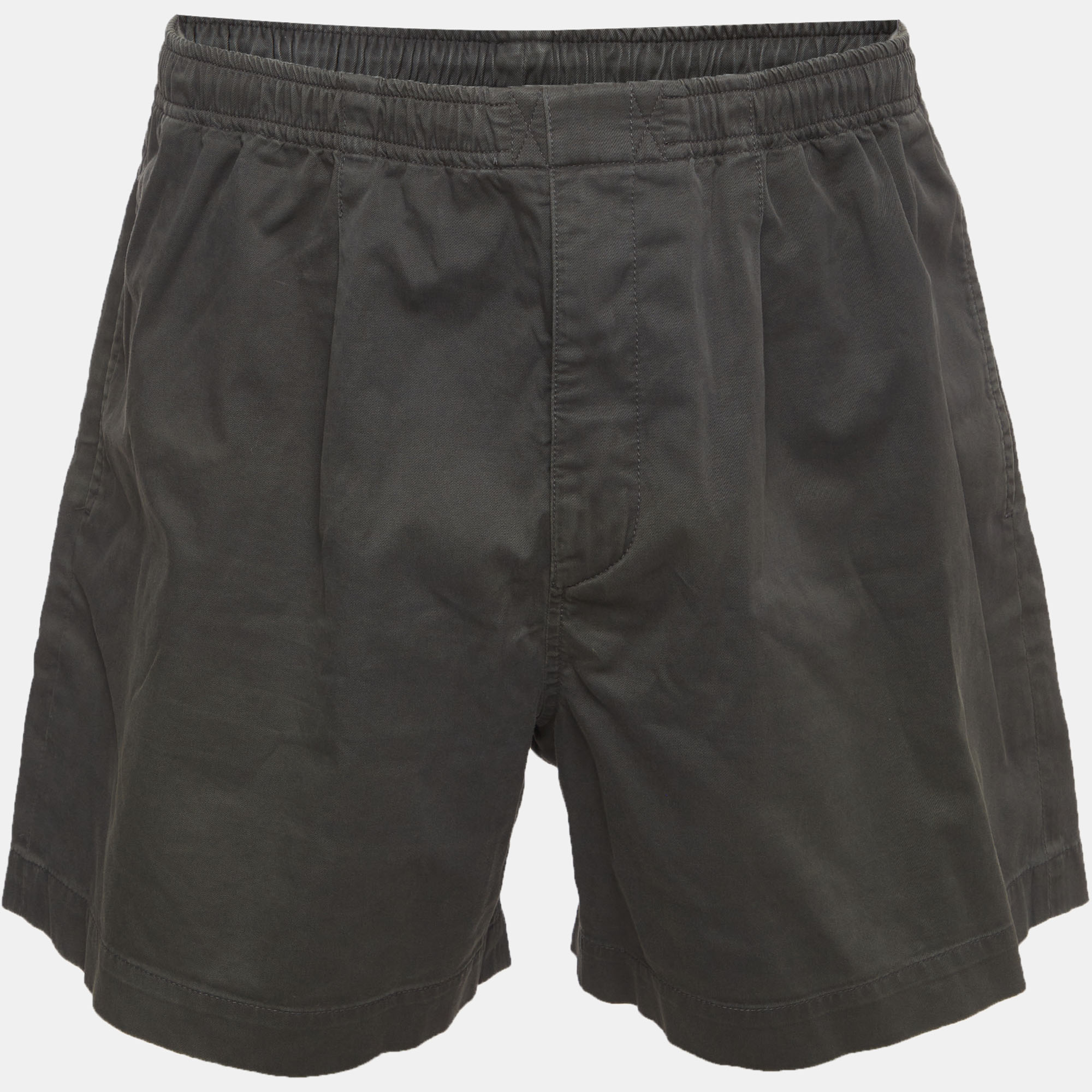 

Hermes Grey Cotton Gabardine Elastic Waist Shorts S