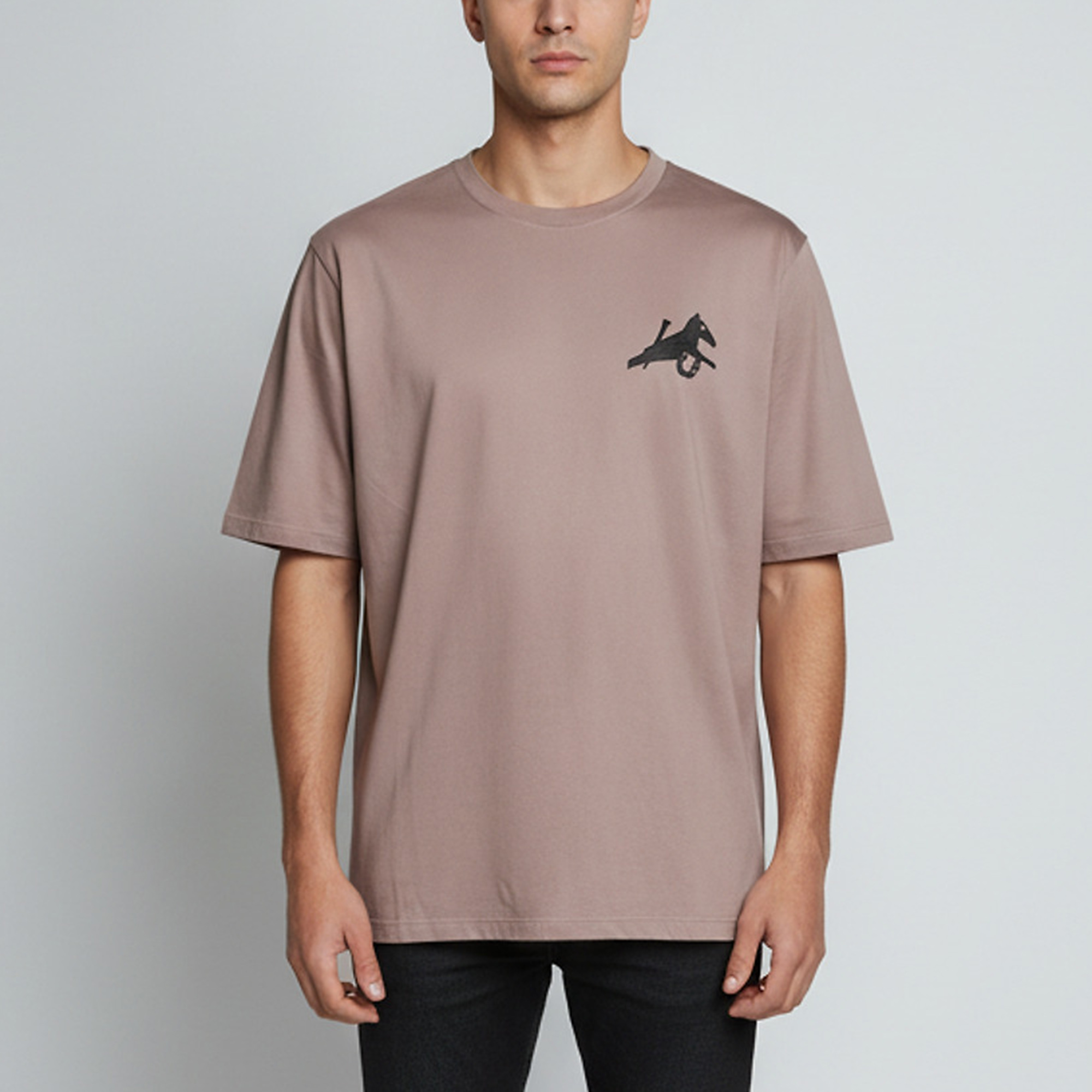 Herm&egrave;s Pink Mauve Cotton Equestrian Leather Detail Crew Neck T-Shirt XXL