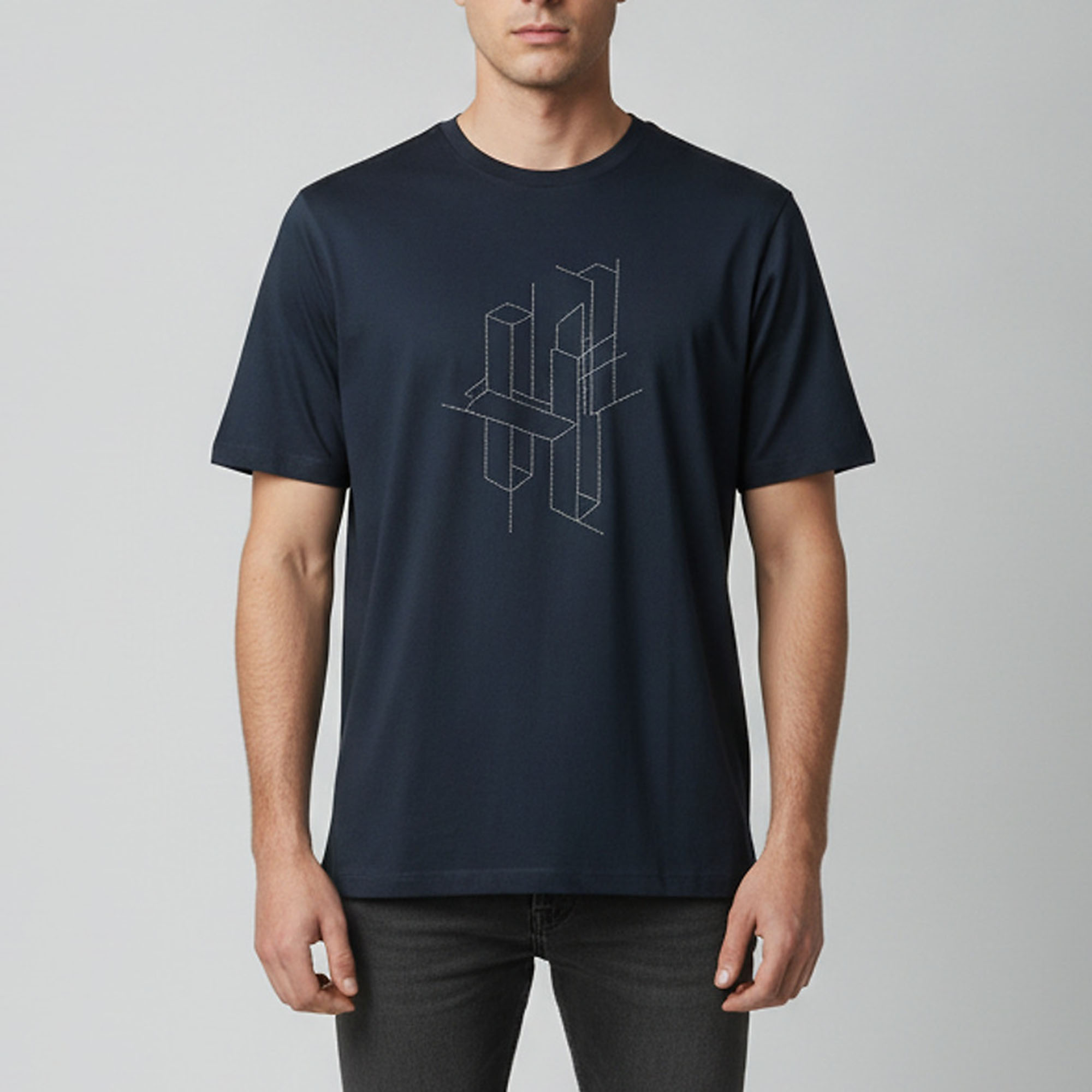 Herm&egrave;s Marine Green H 3D Embroidered Cotton Crew Neck T-Shirt XXL