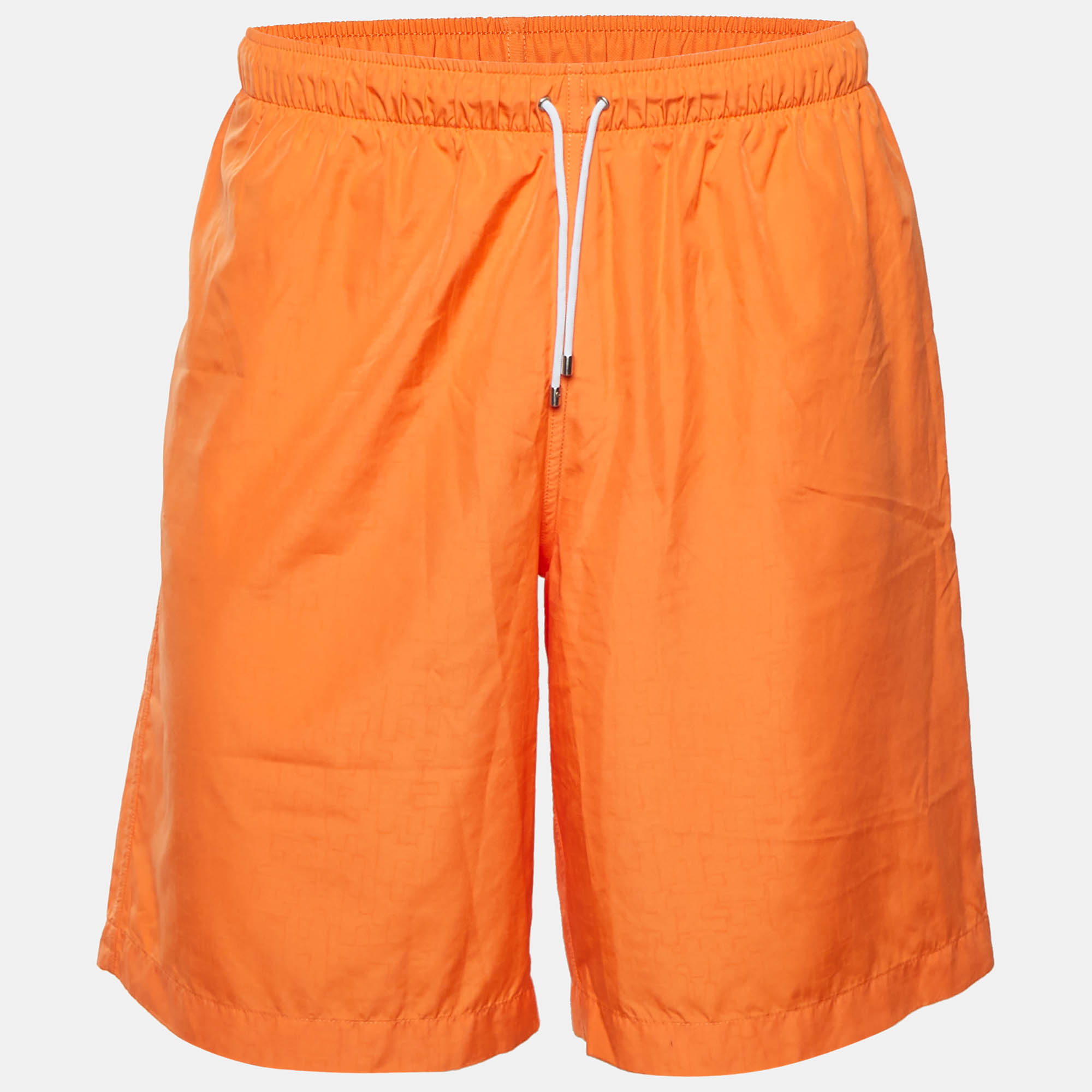 Hermes Orange Synthetic Swim Shorts L