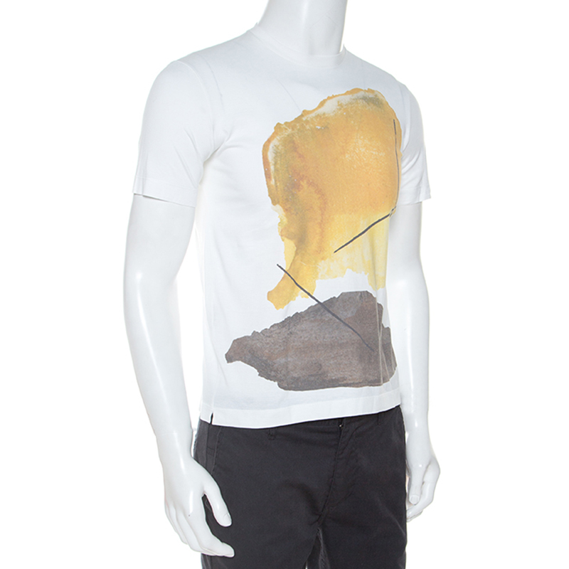 

Hermes White Abstract Print Cotton T-Shirt, Yellow