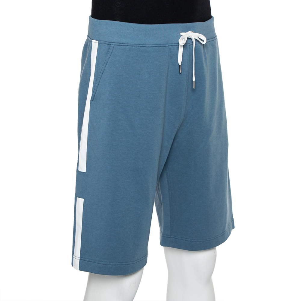 

Hermes Blue Cotton Contrast Trim Detail Jogging Shorts