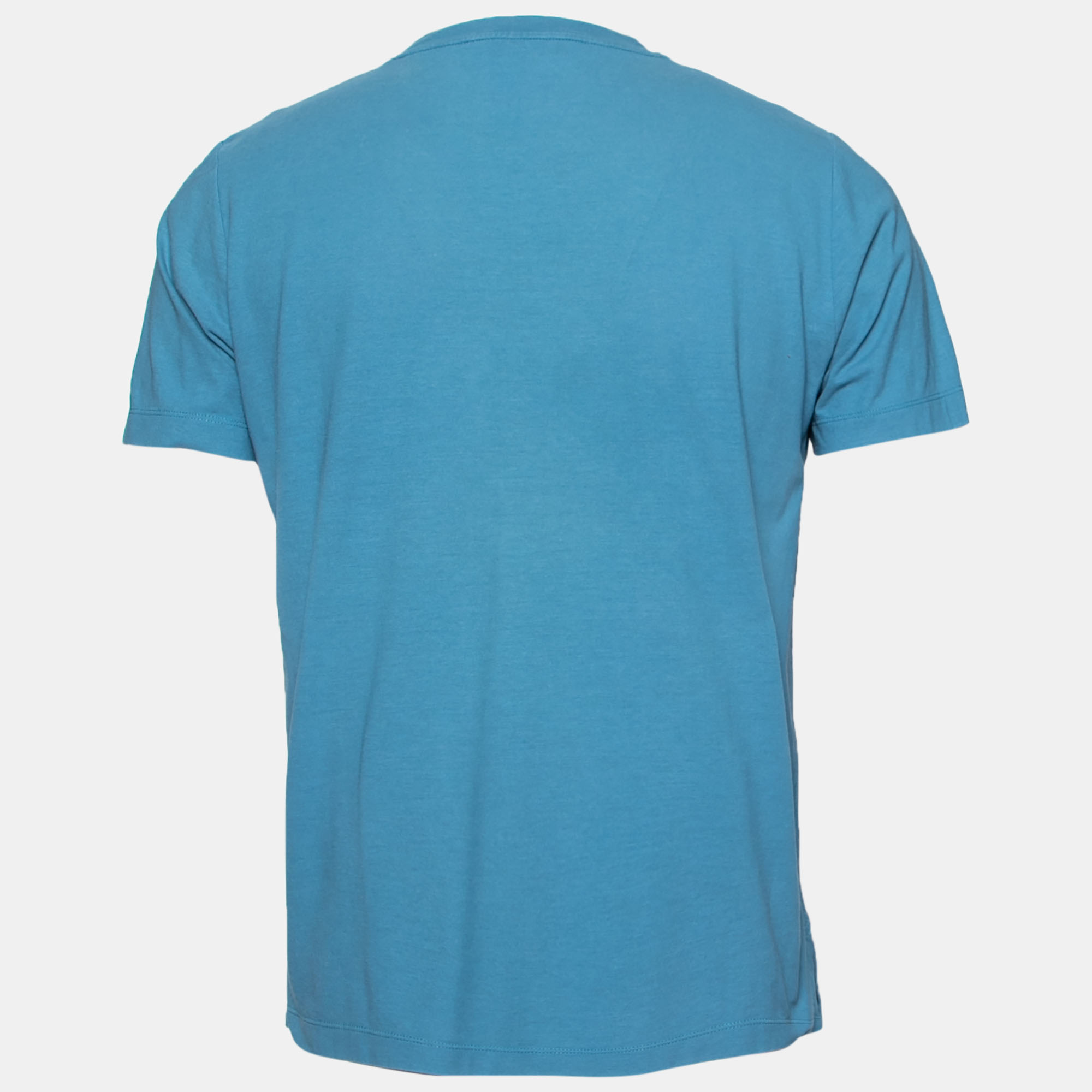 

Hermès Blue Cotton Patch Pocket Detail Roundneck T-shirt