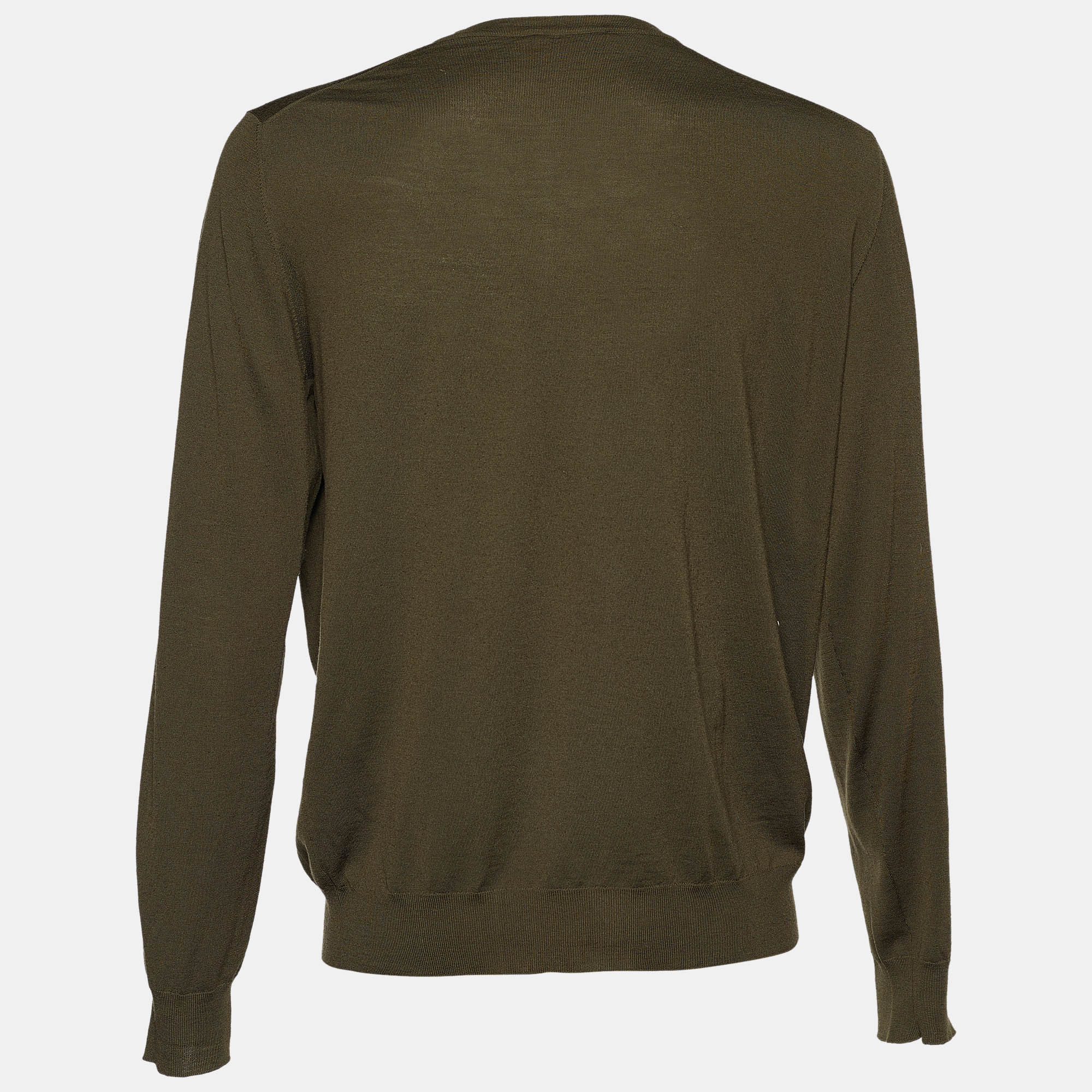 

Hermes Olive Green Wool Knit Long Sleeve Jumper