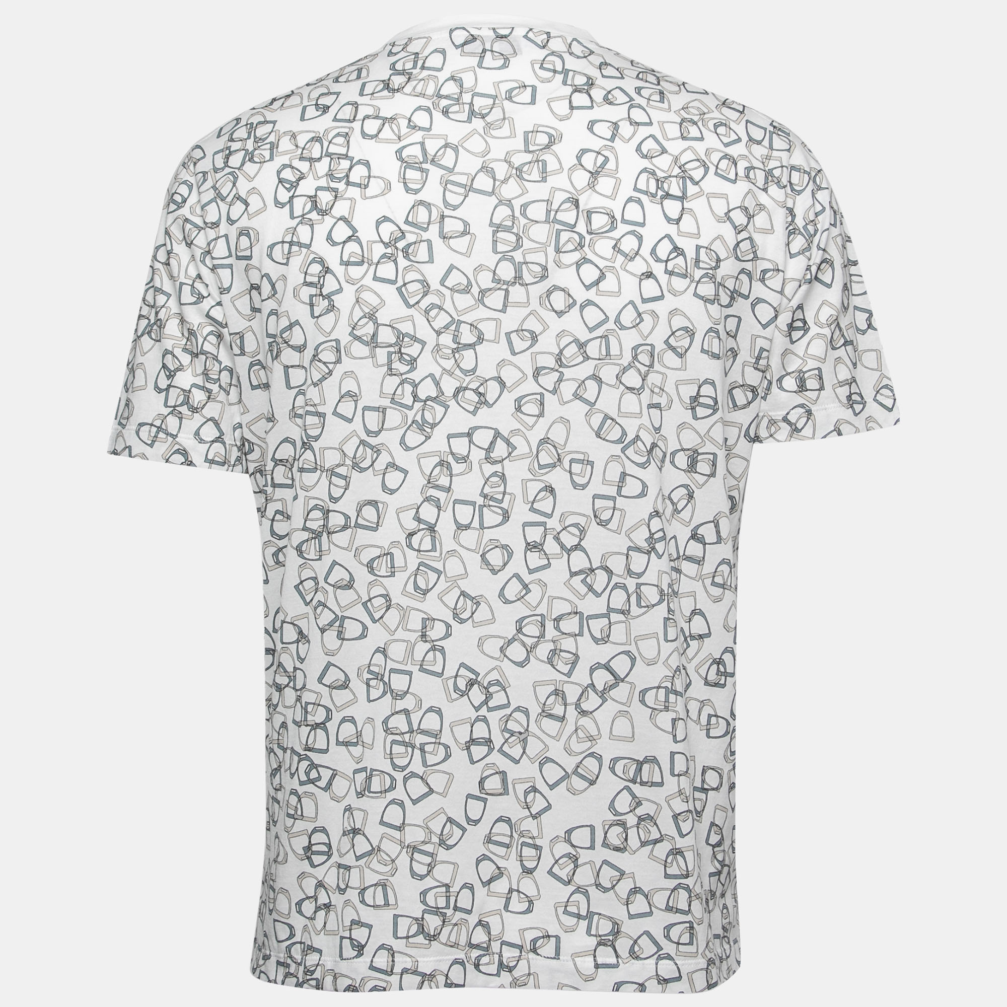 

Hermes White Printed Cotton T-Shirt