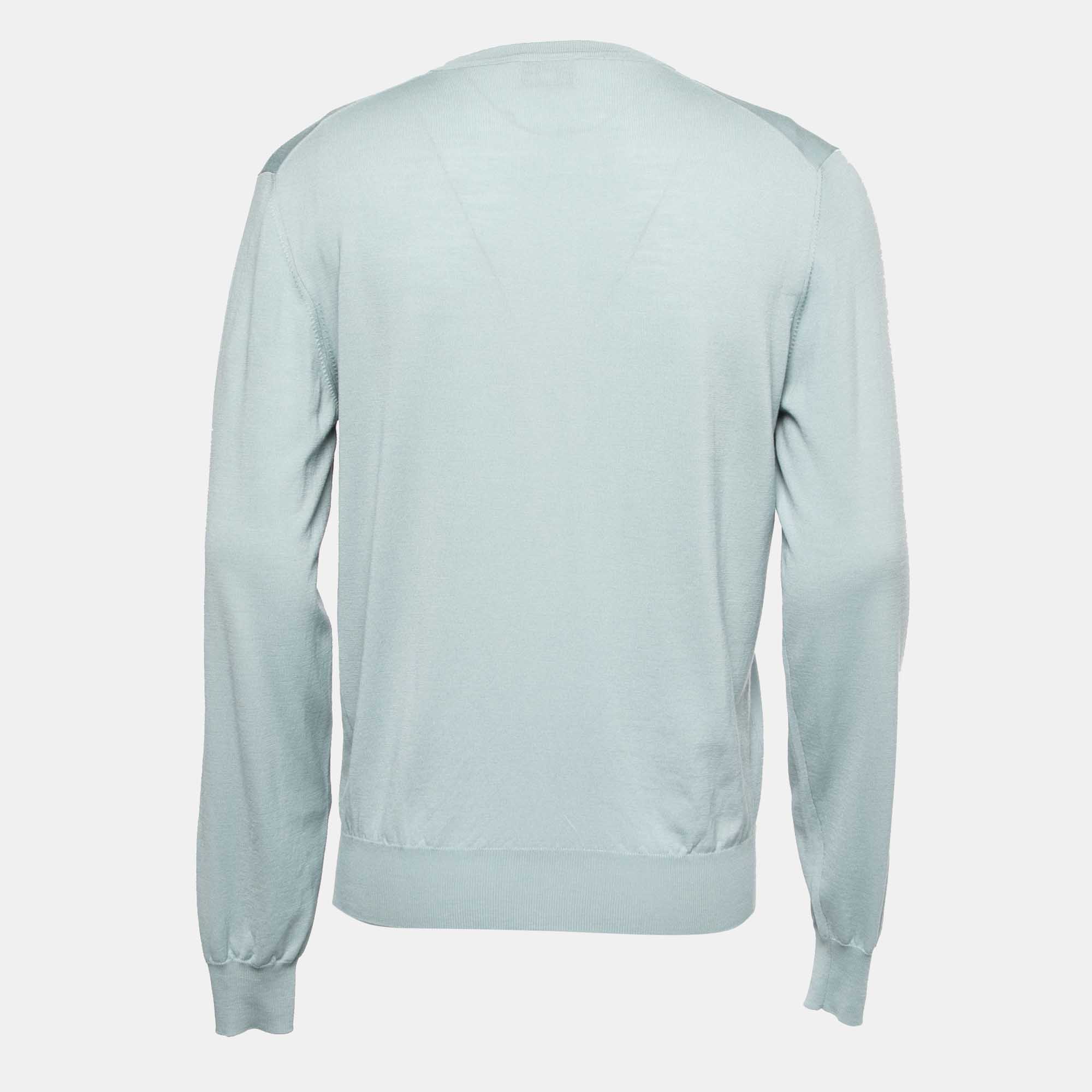 

Hermes Light Blue Wool Pullover
