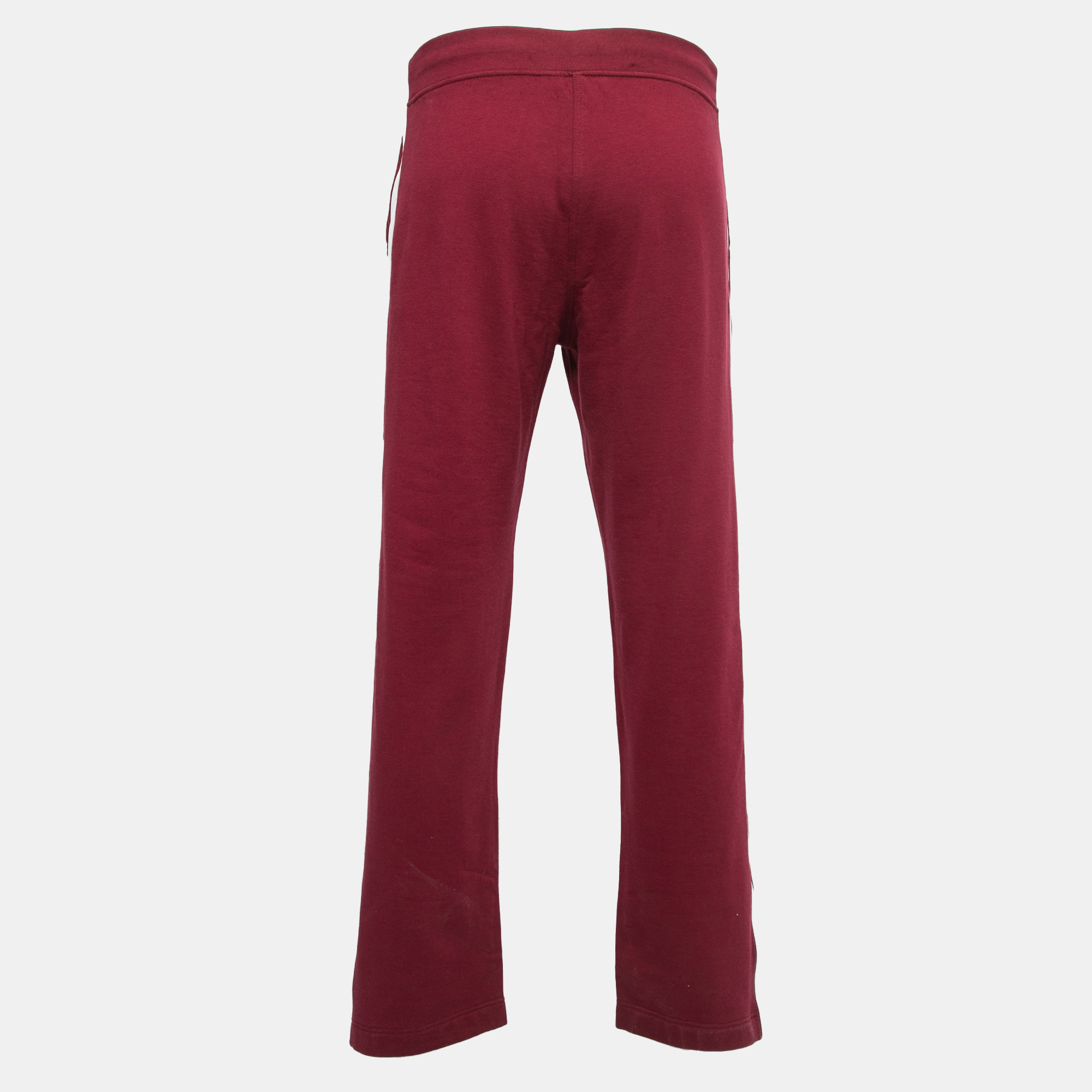 

Hermes Burgundy Cotton Knit Side Stripe Joggers