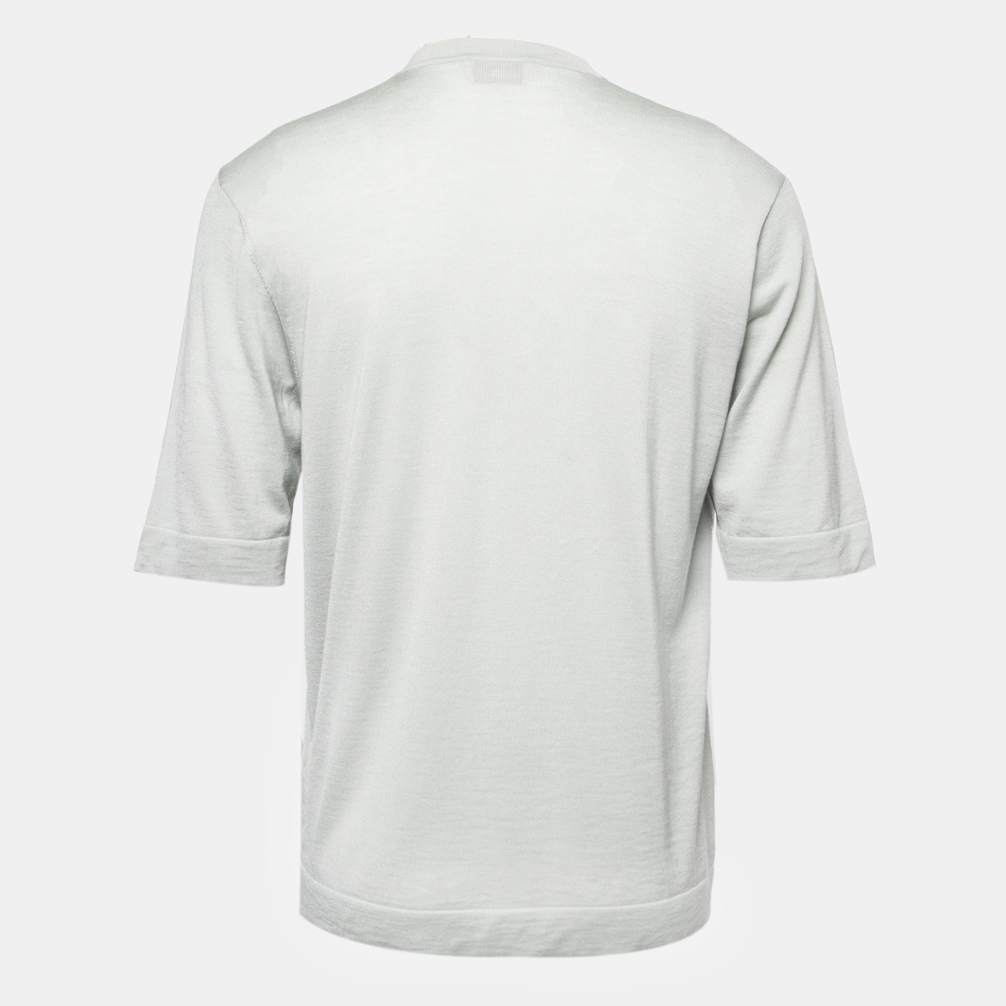 

Hermes Grey Patterned Cashmere Blend Knit T-Shirt