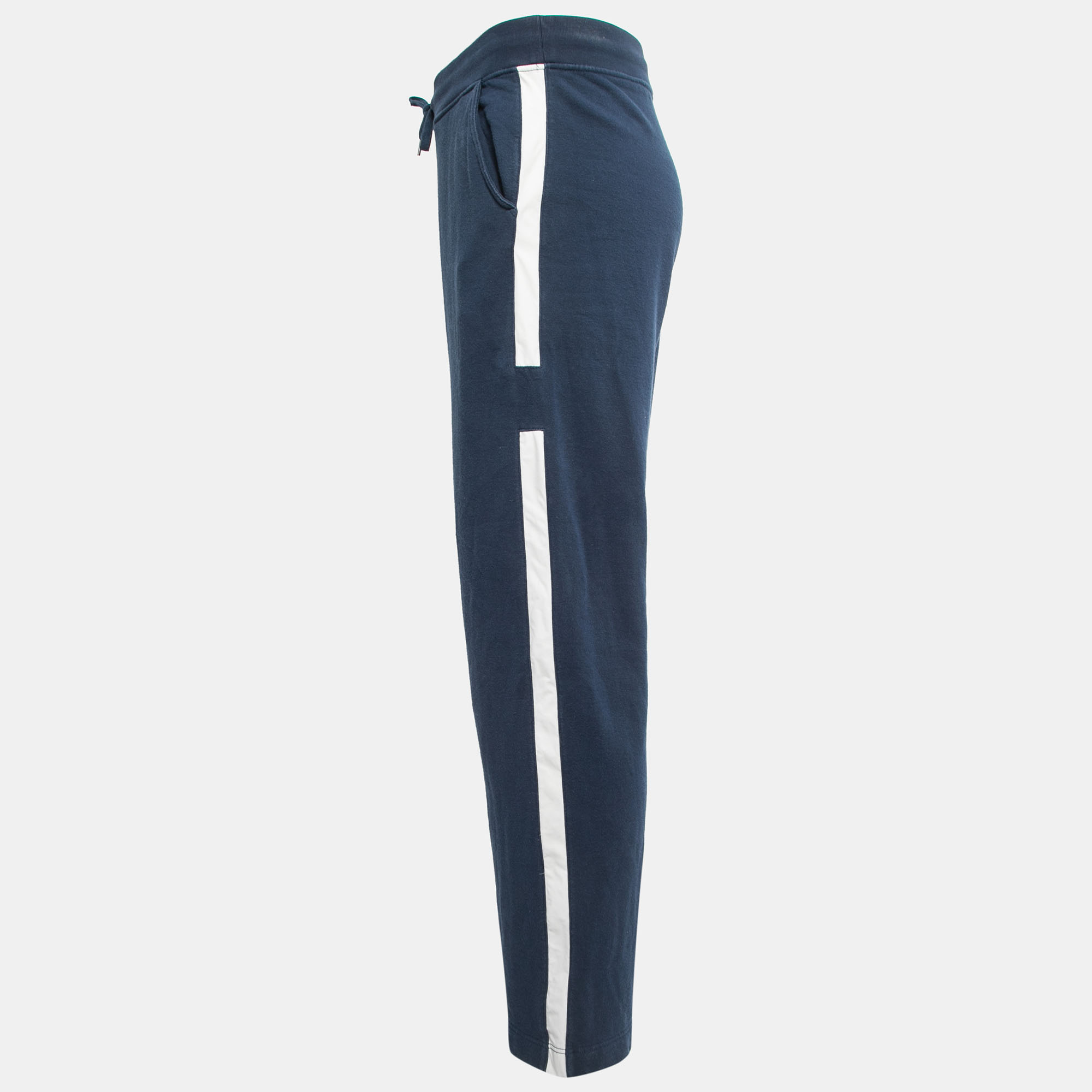 

Hermes Blue Cotton Knit Side Stripe Track Pants