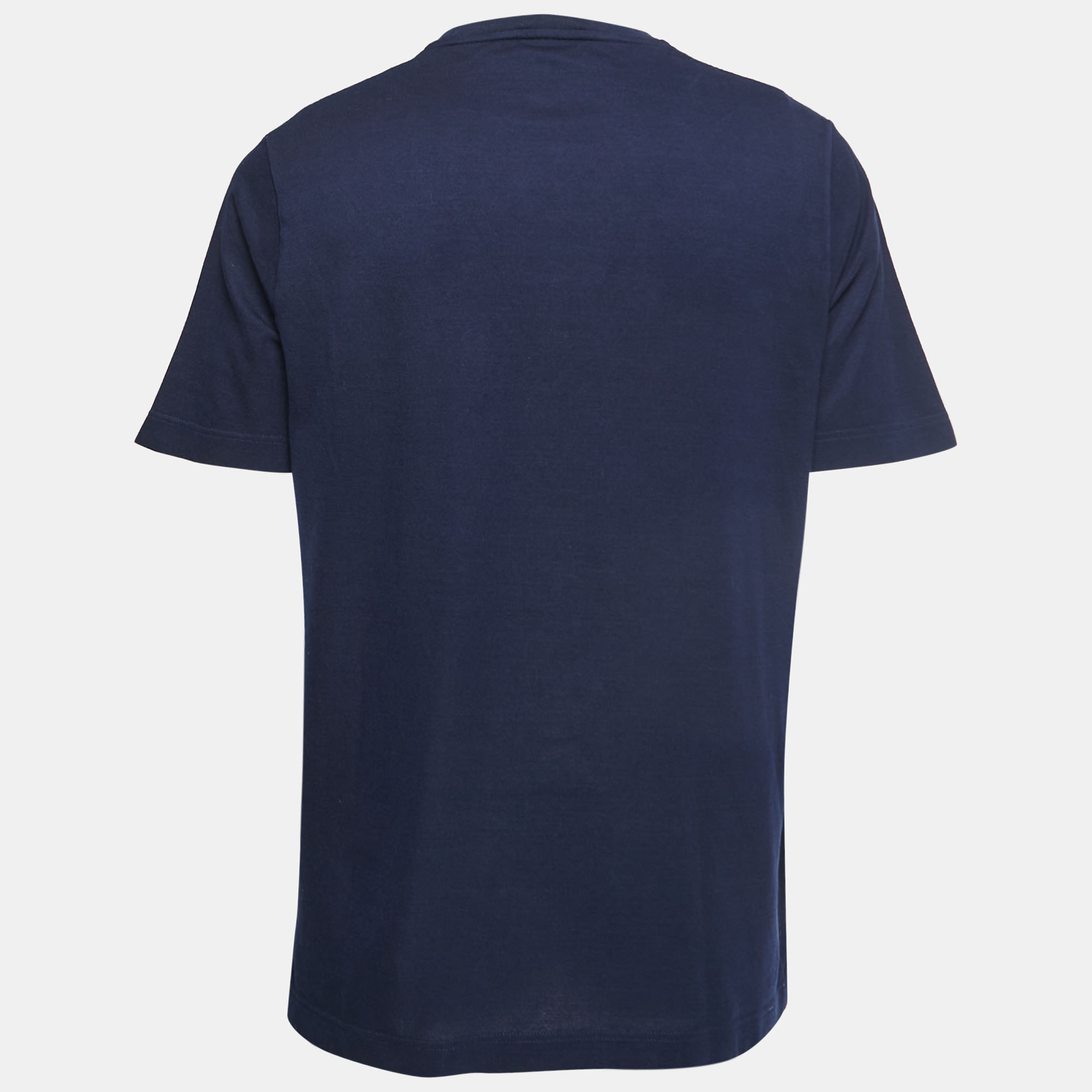 

Hermes Navy Blue Cotton Pique Pocket Detail T-Shirt