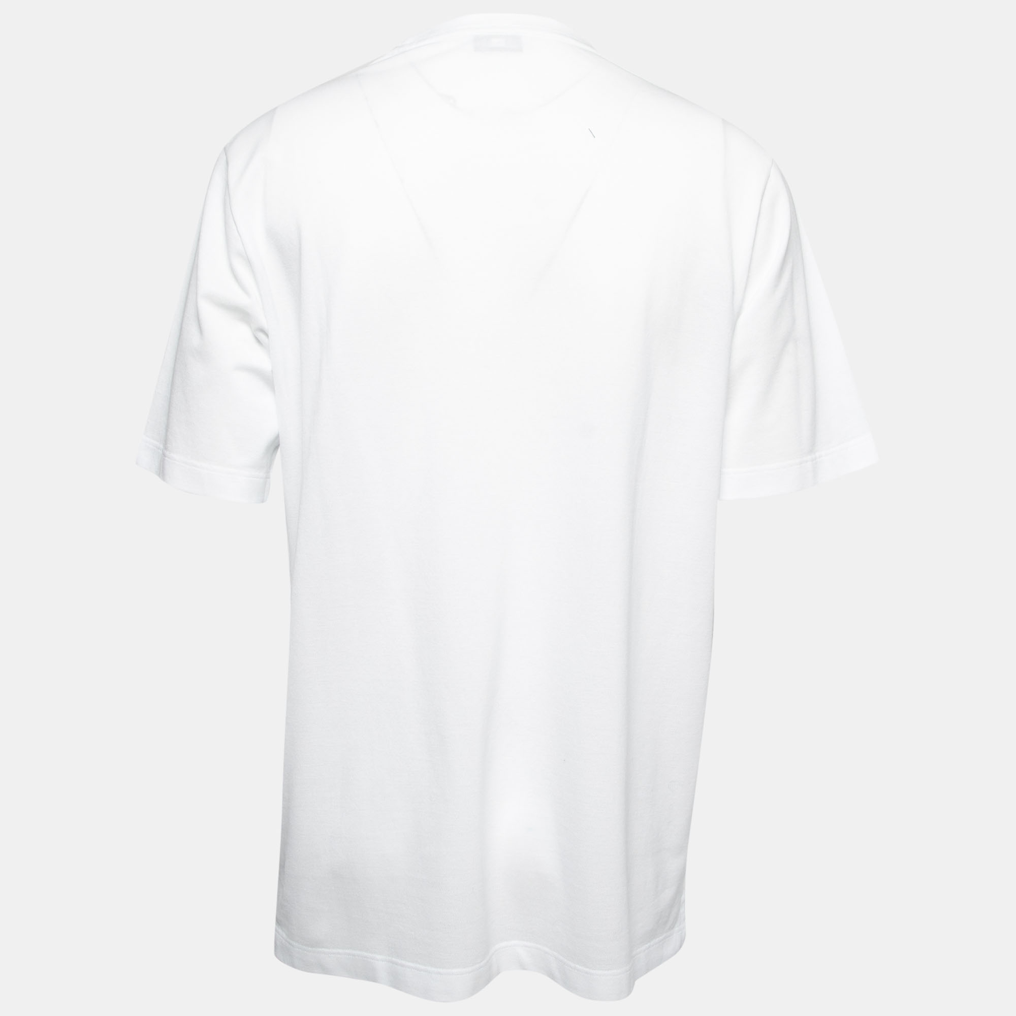 

Hermes White Cotton Pique Crew Neck Half Sleeve T-Shirt