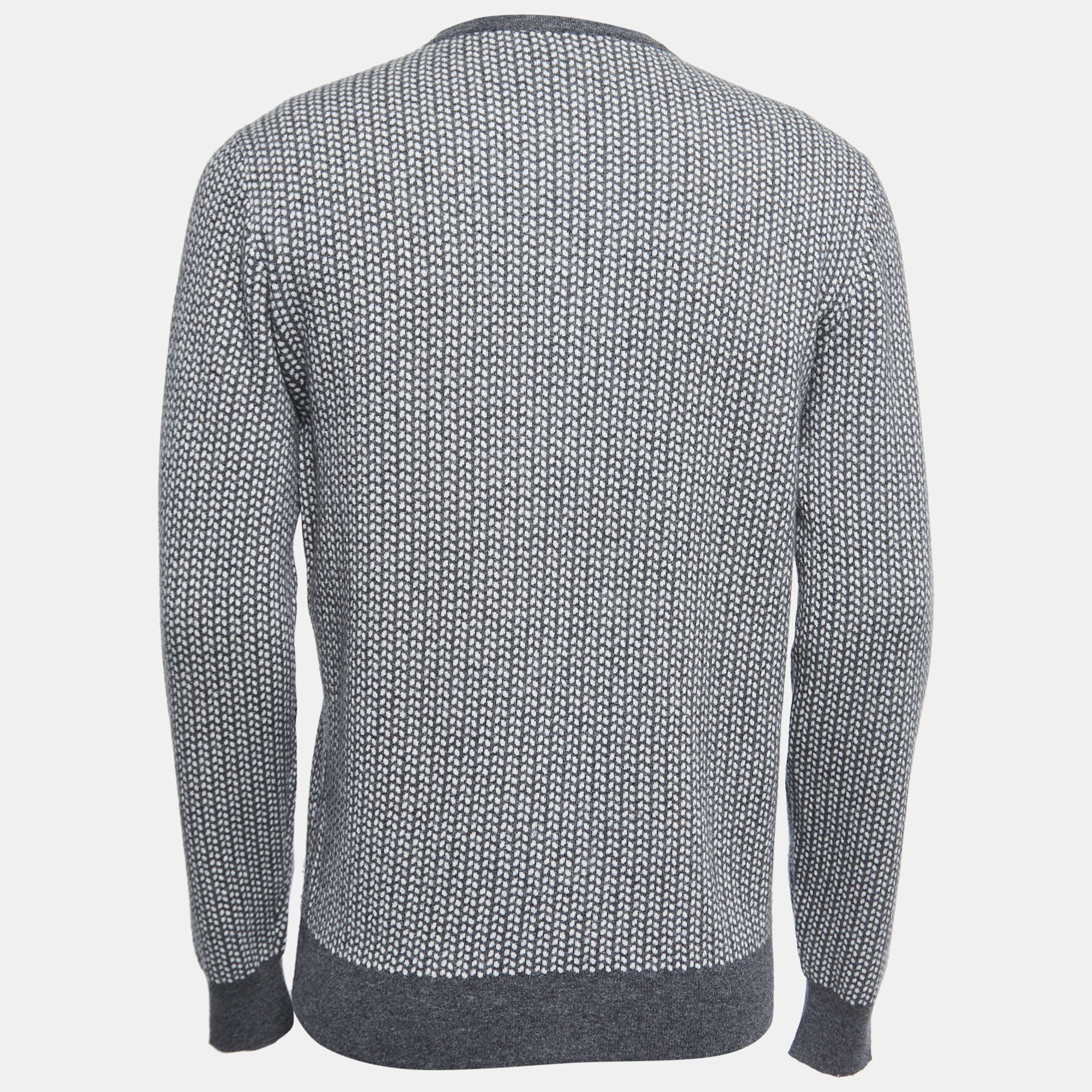 

Hermes Grey Patterned Cashmere Crew Neck Sweater