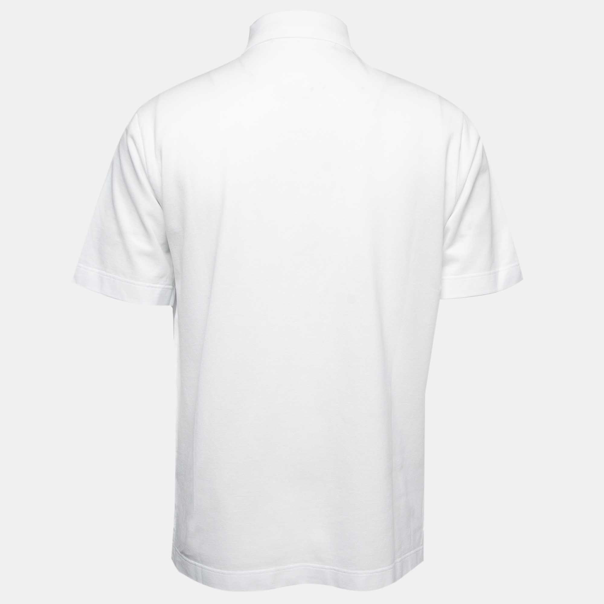 

Hermès White Cotton Pique Polo T-Shirt