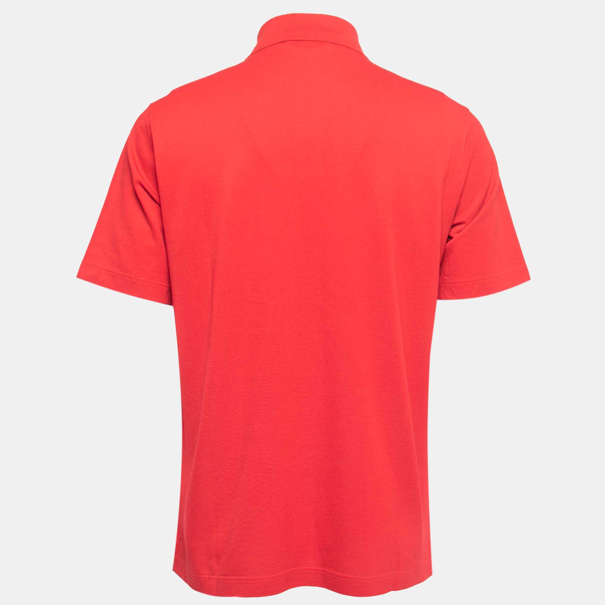 

Hermès Red Cotton Pique Polo T-Shirt