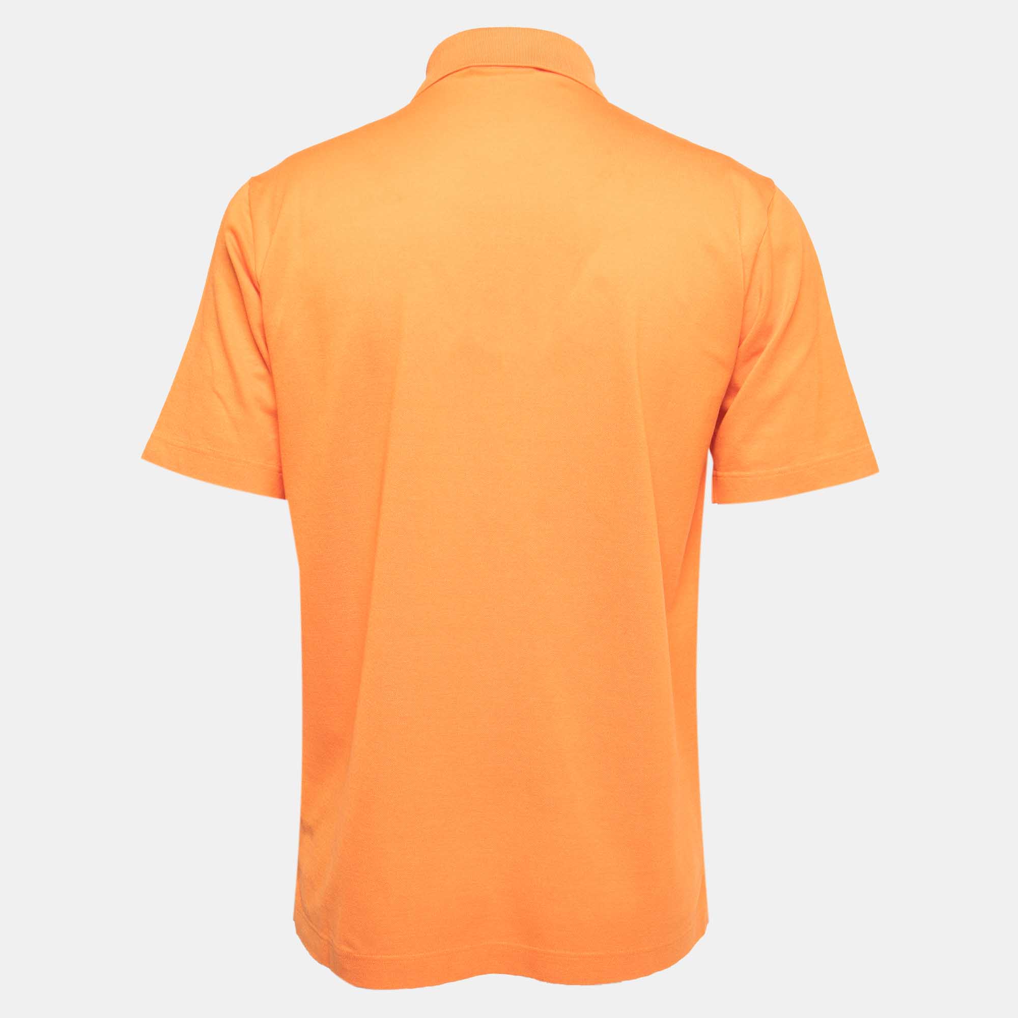 

Hermès Orange Cotton Pique Polo T-Shirt