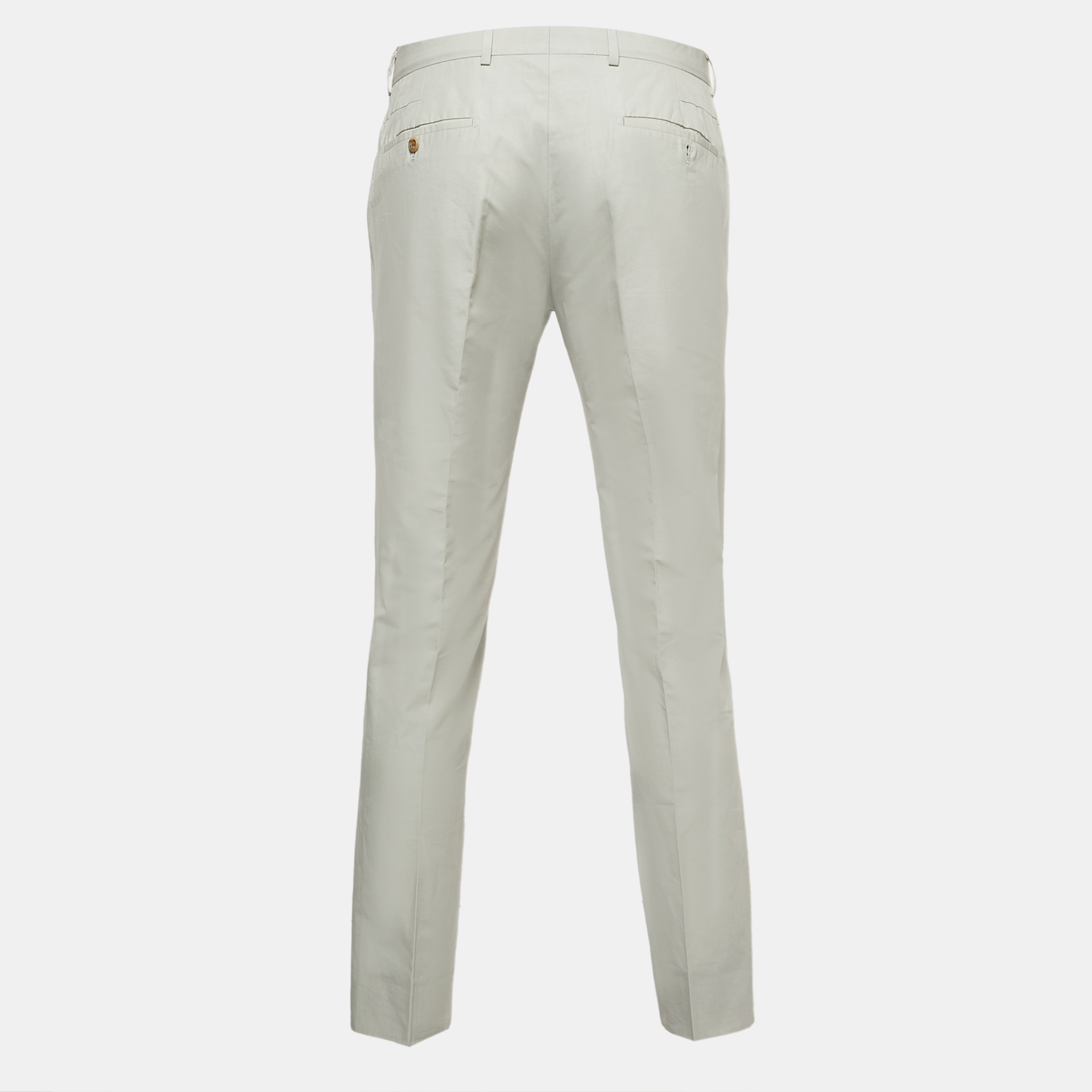 

Hermes Light Grey Cotton Blend Tailored Trousers