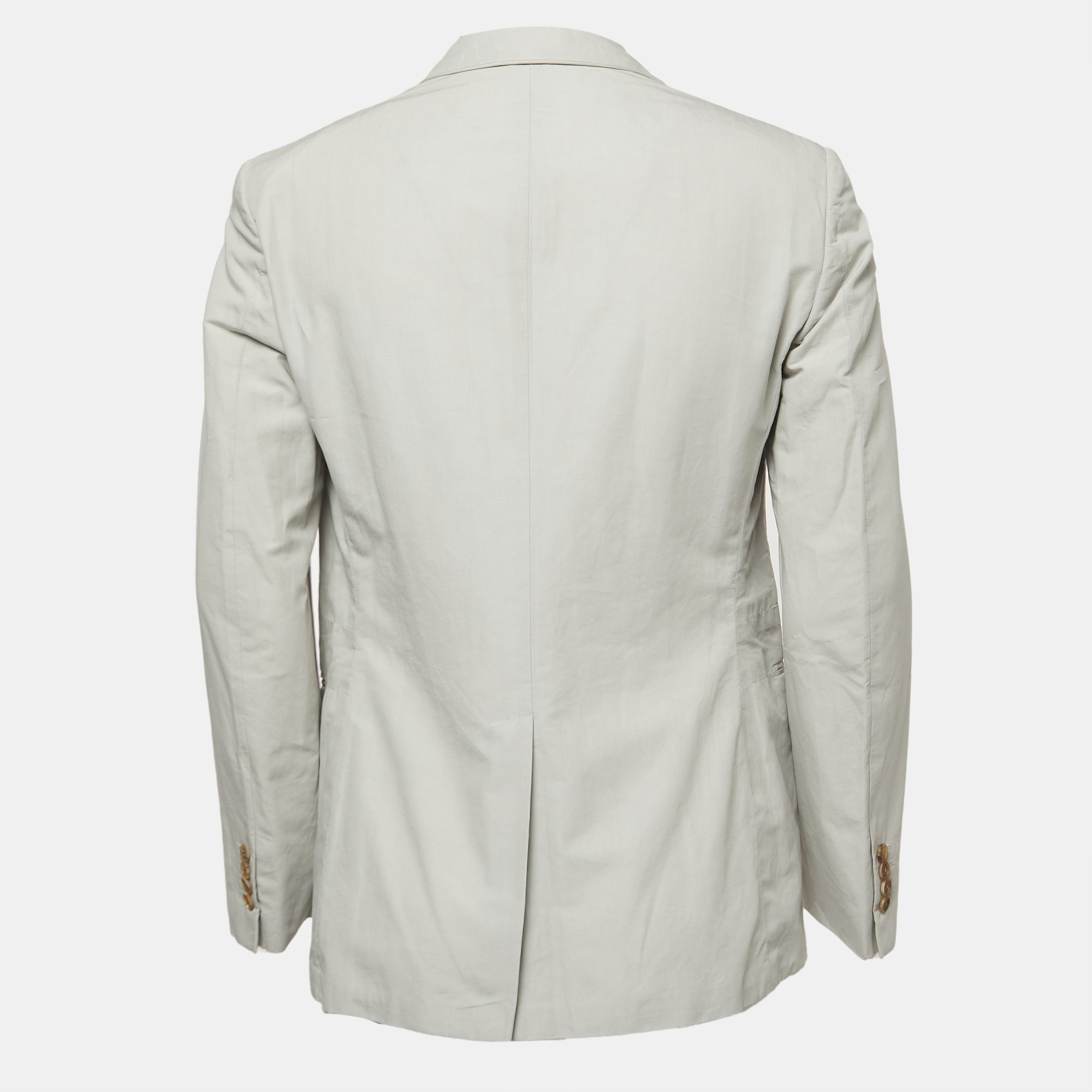

Hermes Light Grey Cotton Blend Single Breasted Blazer