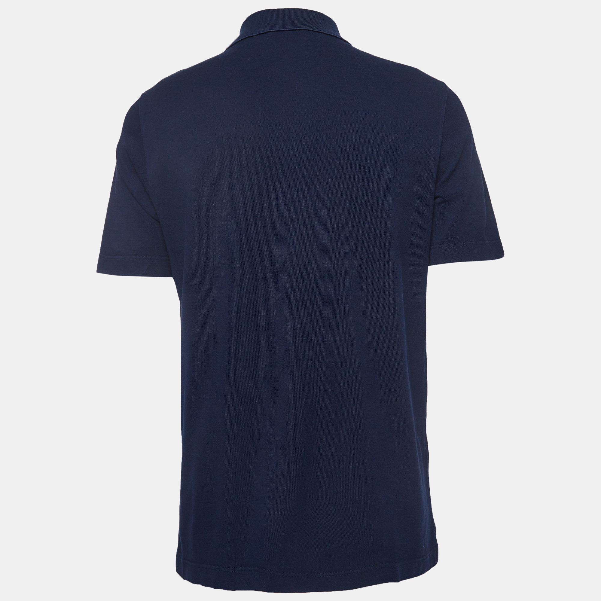 

Hermes Navy Blue Cotton Pique Polo T-Shirt